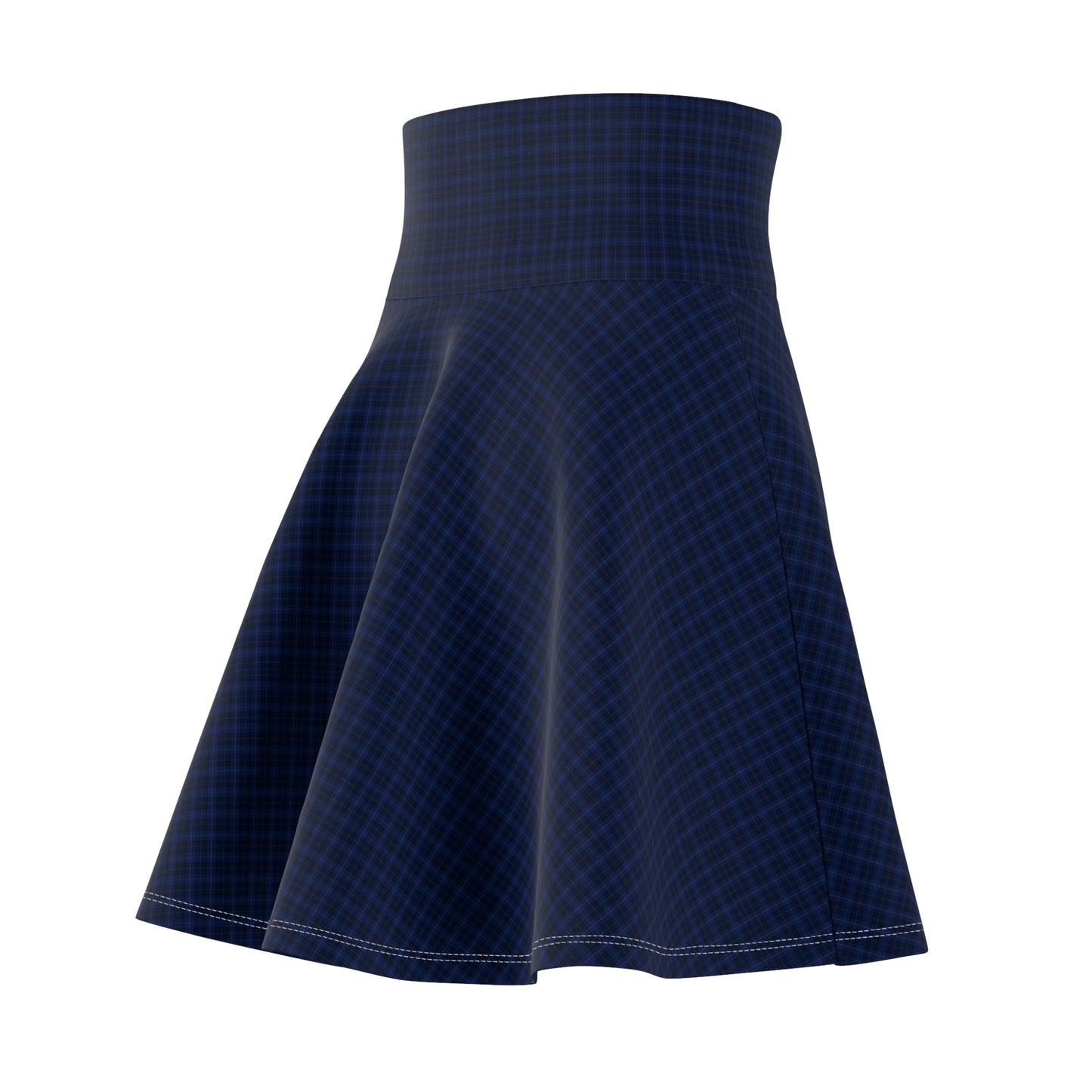 Navy Plaid Women's Skater Skirt, Casual Summer Outfit, Stylish Flare Skirt, Trendy Fashion, Twirl Skirt for Parties