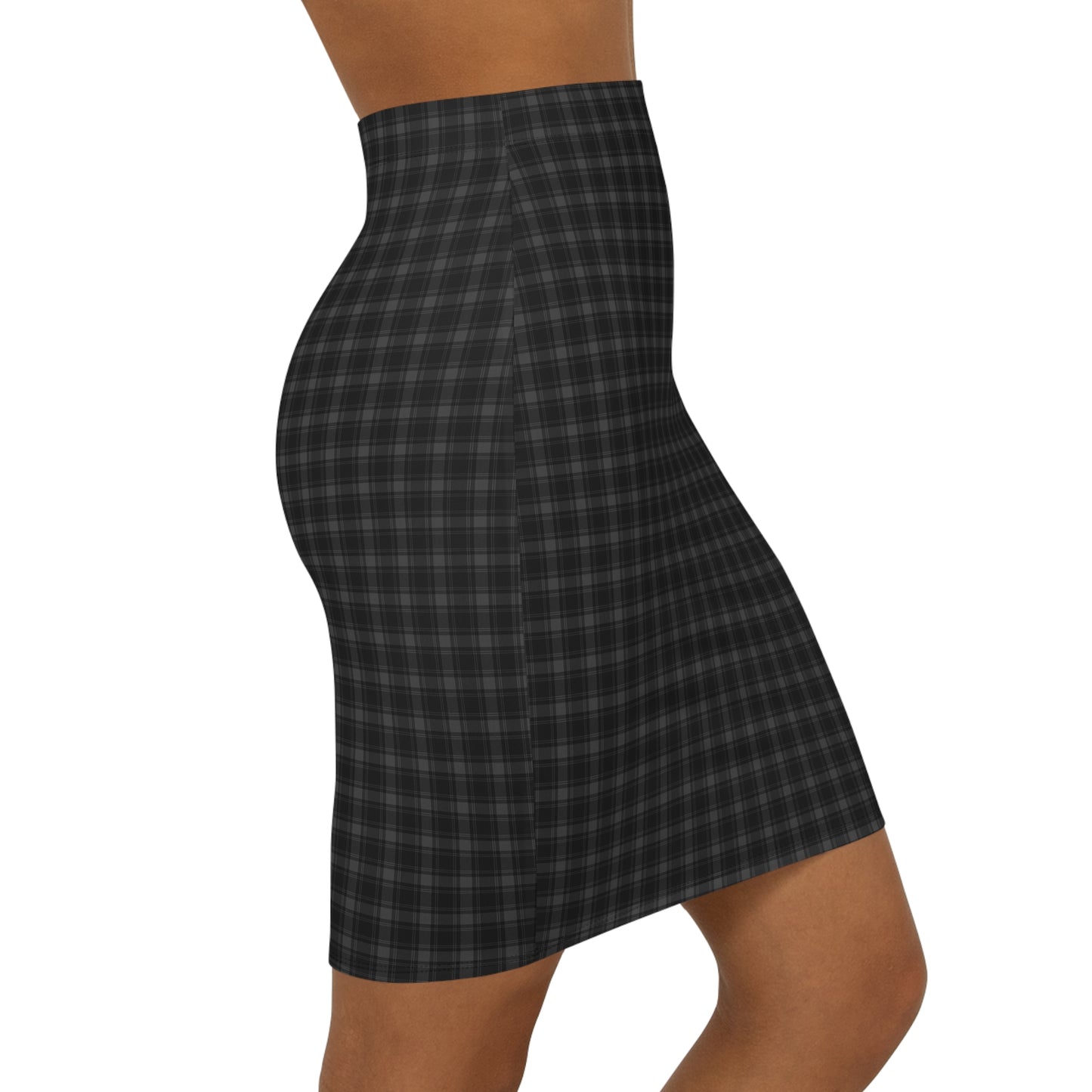 Chic Women's Mid-Waist Pencil Skirt, Trendy Office Wear, Fashionable Evening Outfit, Daily Style Essential, Plaid Pattern Skirt