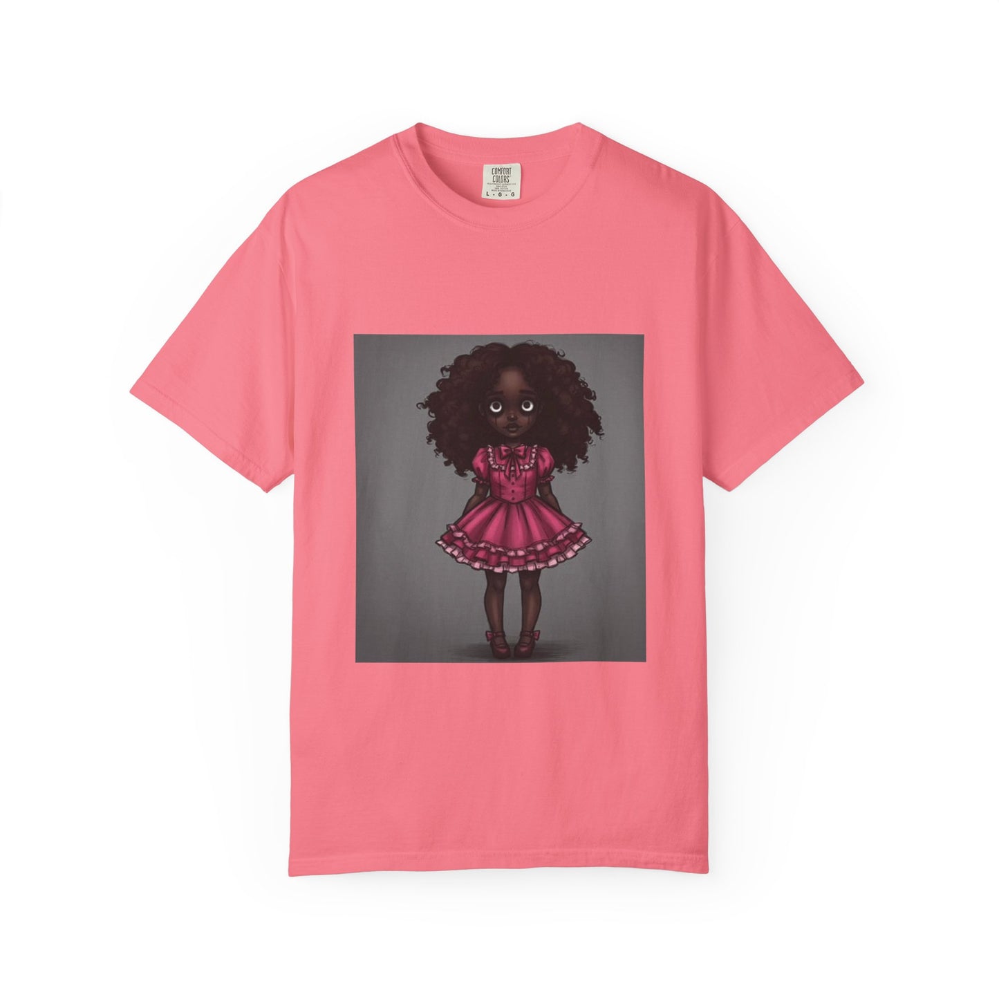 Whimsical Doll Graphic T-shirt, Cute Fashion Tee, Unisex Casual Wear, Gift for Teen Girls, Artistic Apparel, Birthday Present