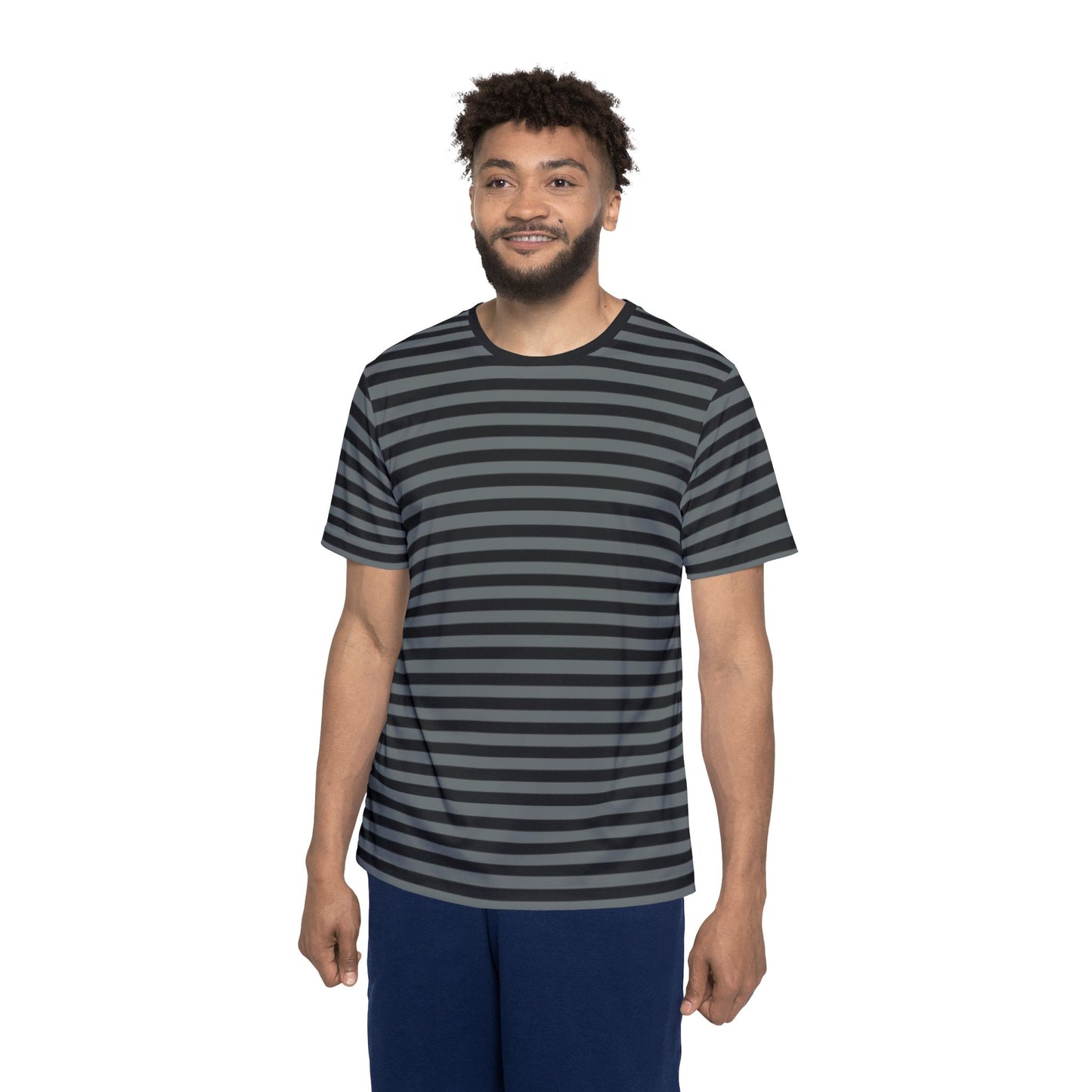 Men grey striped shirt