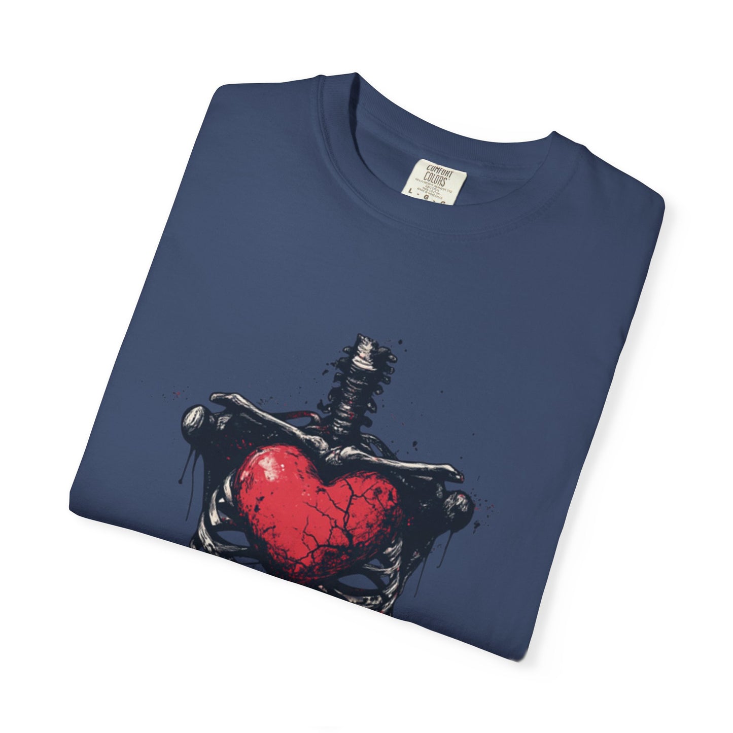 Heart-Cross Unisex Garment-Dyed T-shirt, Vintage Graphic Tee, Gift for Couples, Unique Art Shirt, Casual Wear, Festival Fashion