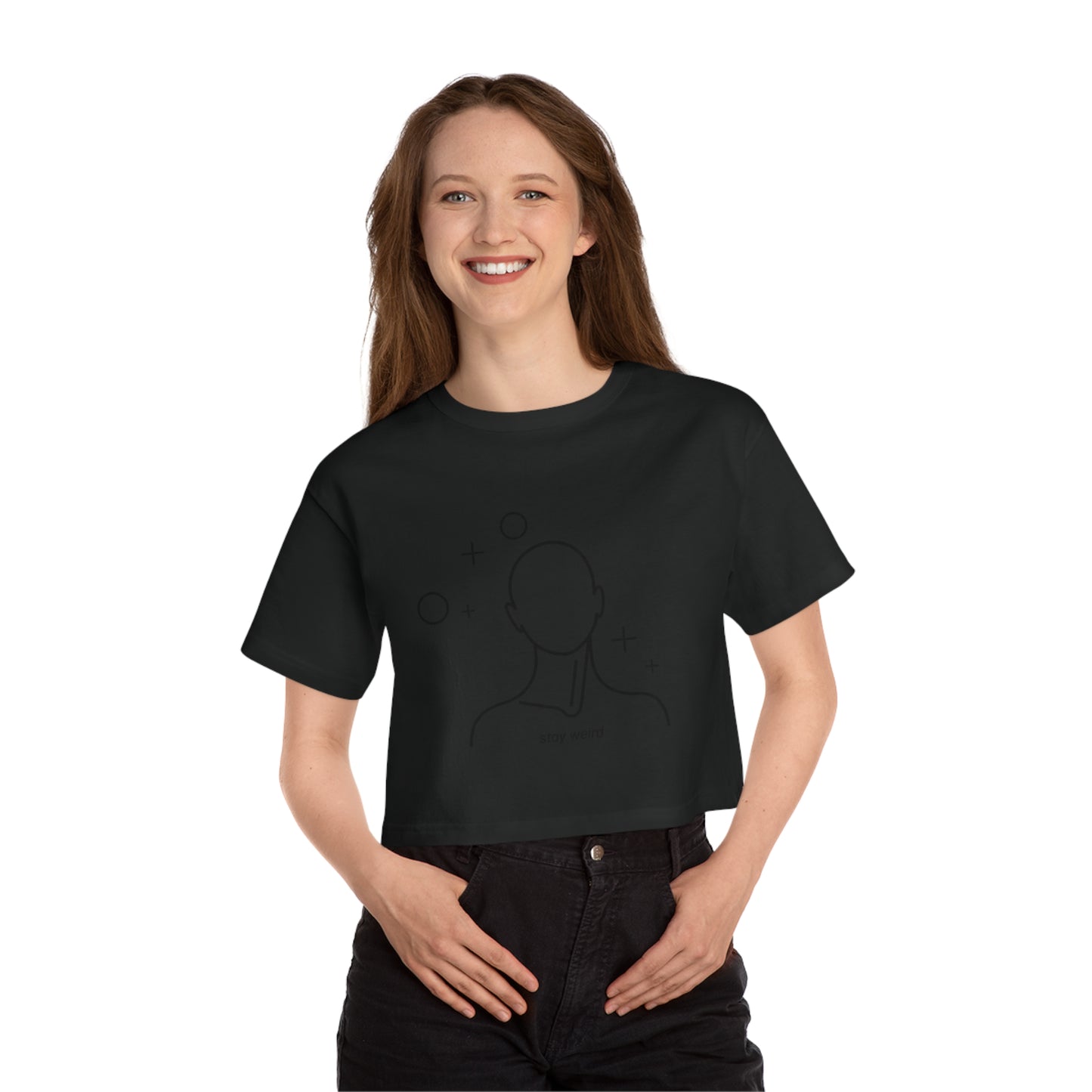 Stay Weird Cropped T-Shirt for Women, Chill Style Tee, Everyday Casual Wear, Gift for Friends, Summer Fashion Top