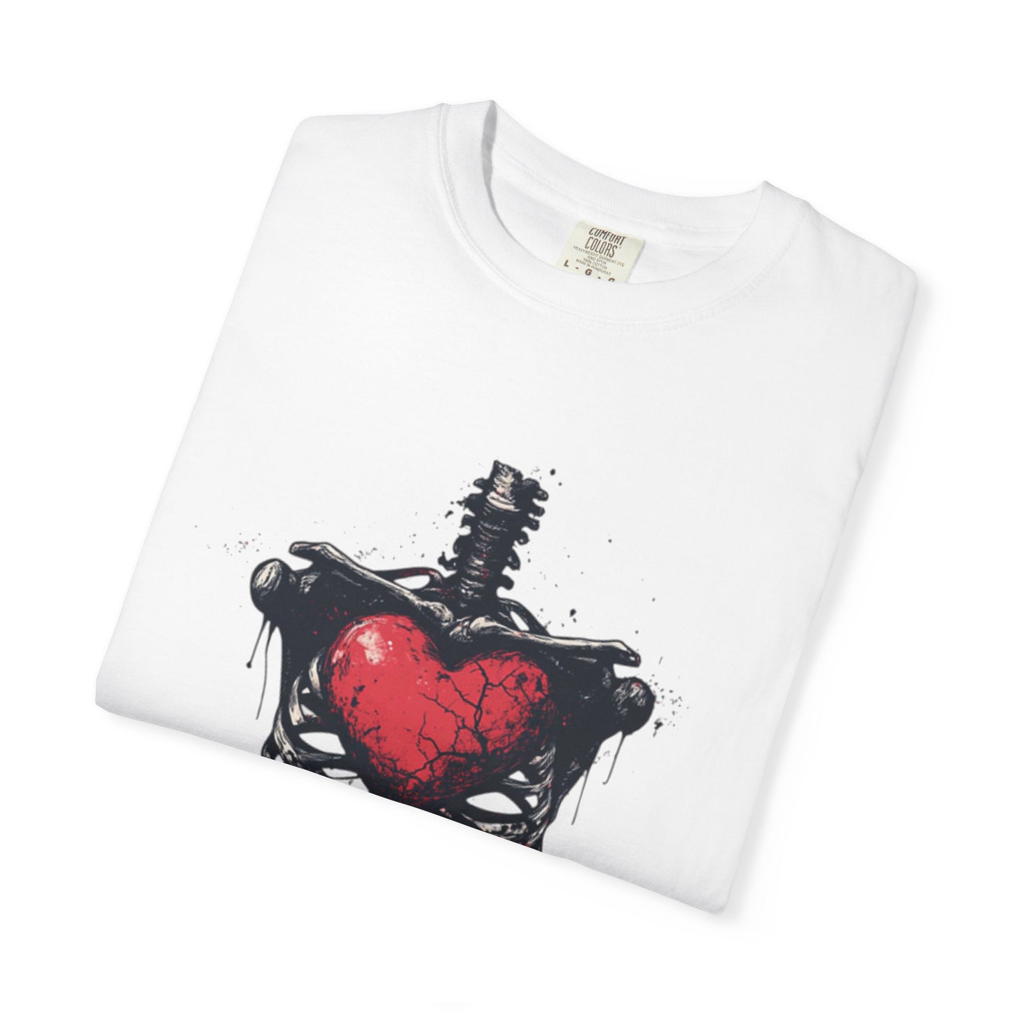 Heart-Cross Unisex Garment-Dyed T-shirt, Vintage Graphic Tee, Gift for Couples, Unique Art Shirt, Casual Wear, Festival Fashion