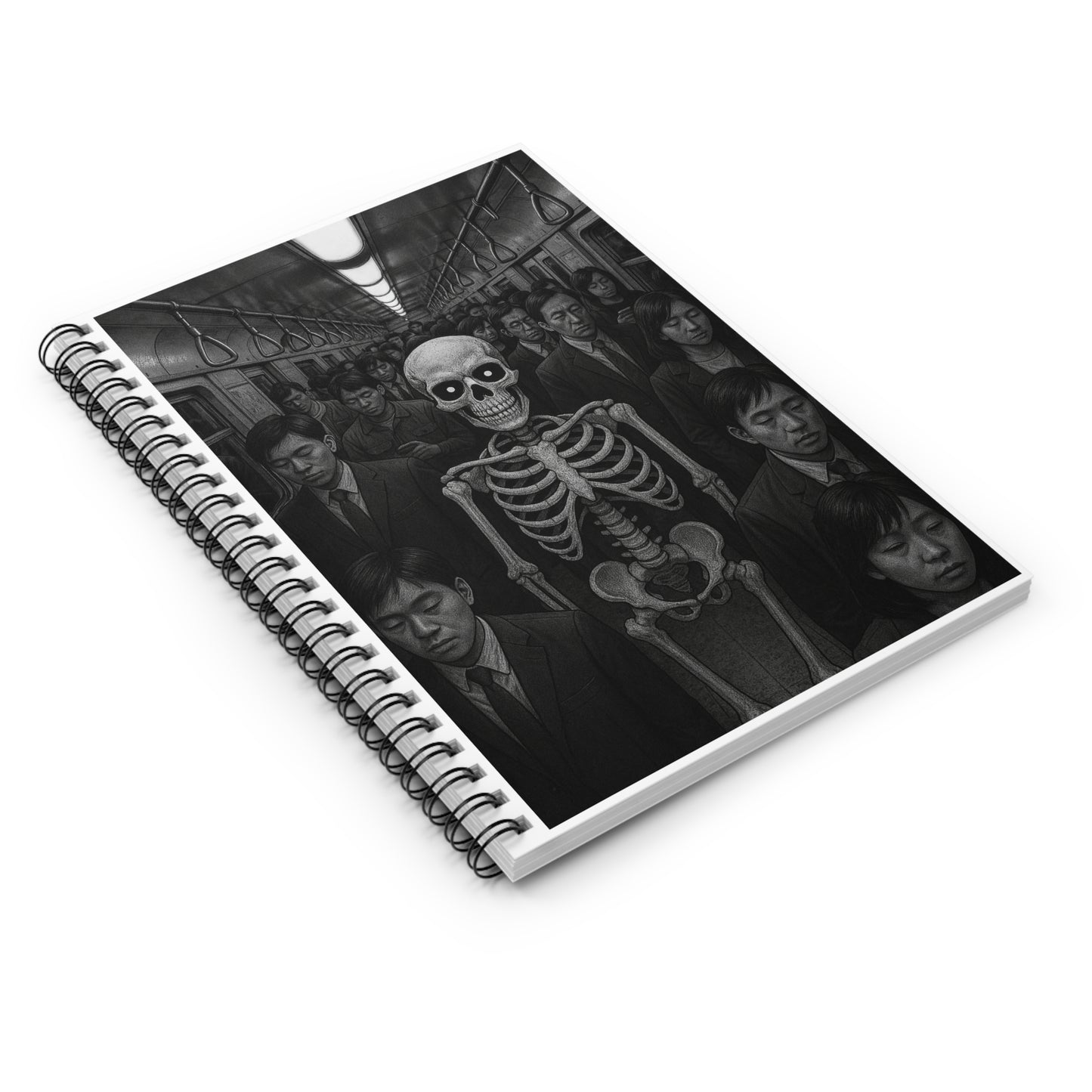 Skeleton in the Subway Spiral Notebook: Unique Journal for Artists, Students, and Creatives, Ideal Gift for Halloween, Birthdays, and [...]