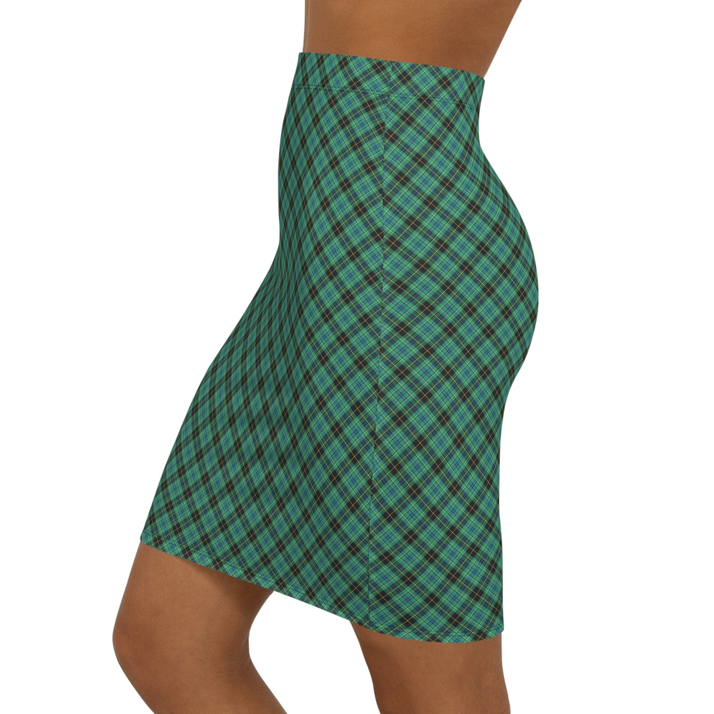 Stylish Women's Pencil Skirt, Mid-Waist Skirt, Plaid Pattern Skirt, Office Wear, Casual Outing, Birthday Gift
