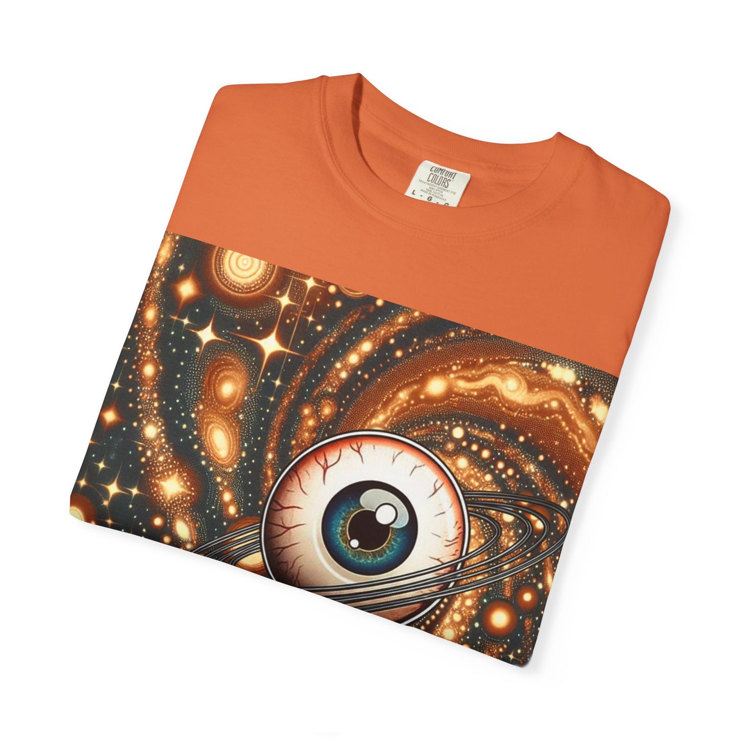Cosmic Eye T-Shirt, Unisex Garment-Dyed Tee, Galaxy Print Shirt, Artistic Space Apparel, Unique Gift for Space Lovers