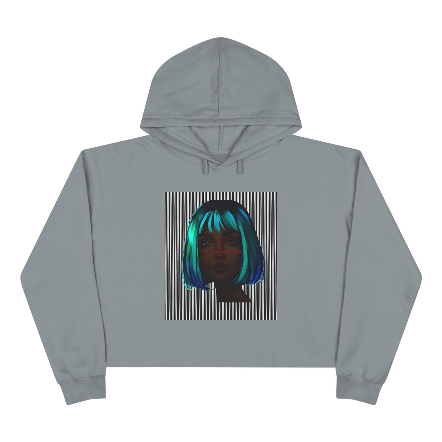 Vibrant Crop Hoodie with Artistic Design, Trendy Streetwear, Perfect for Casual Outings, Gifts for Her, Fashion-Forward Style