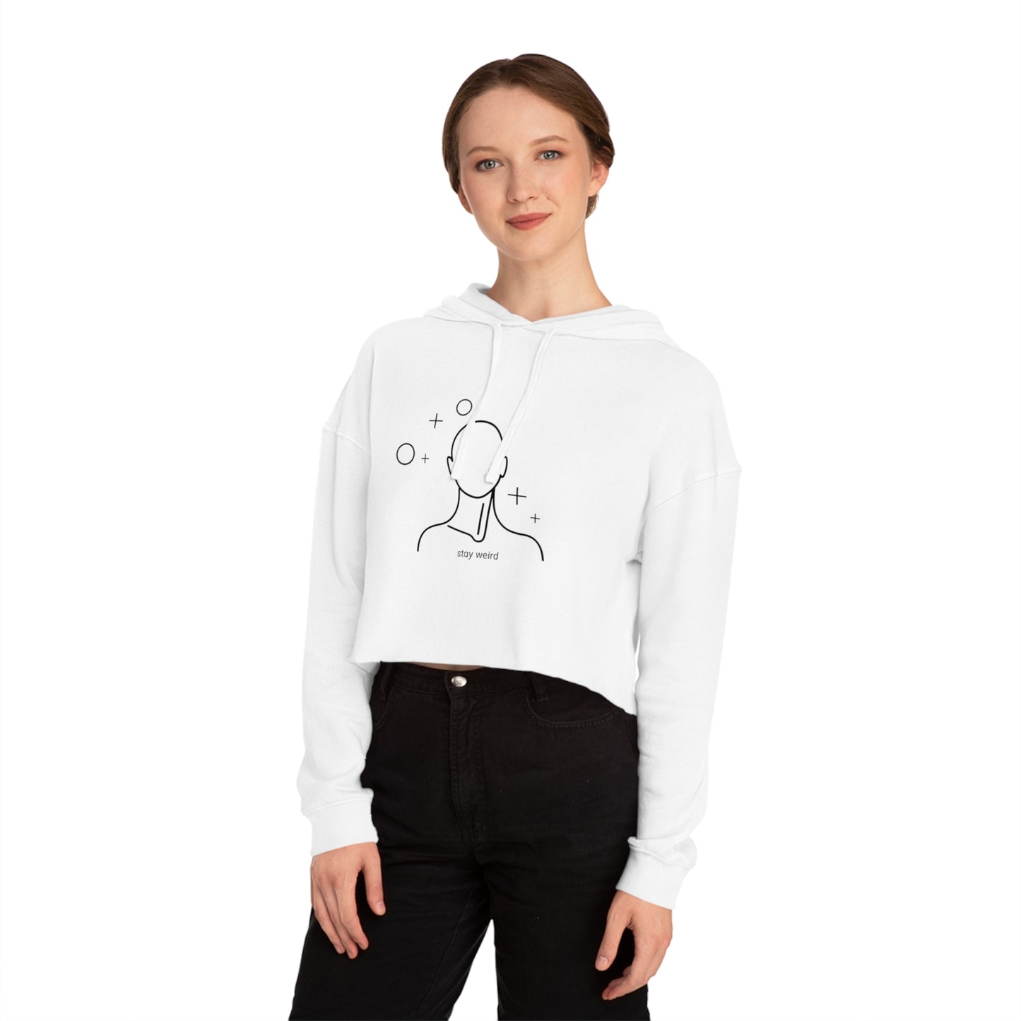 Chic Women's Cropped Hoodie with 'Stay Weird' Design - Casual Sweatshirt, Trendy Crop Top, Gift for Her, Unique Fashion, Comfortable [...]