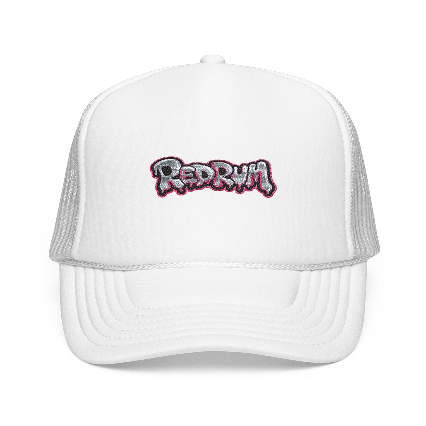 Foam Trucker Hat with Redrum Embroidery, Stylish Fashion Accessory, Perfect for Festivals, Unique Gift Idea, Outdoor Events, Casual Wear