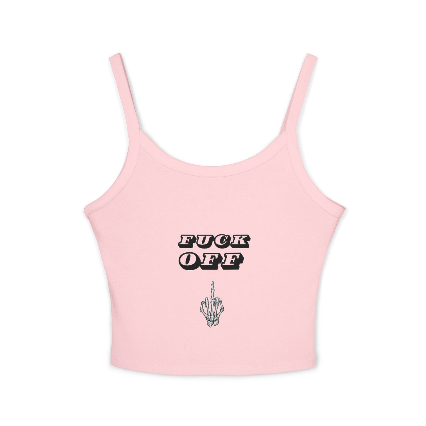 Graphic Spaghetti Strap Tank Top - 'F*CK OFF' Statement Tee