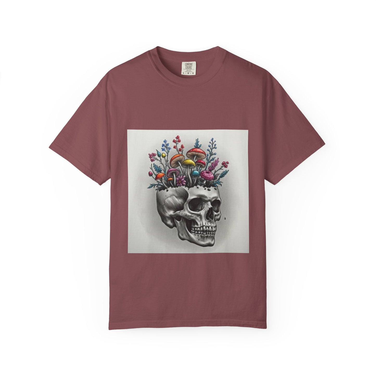 Floral Skull Graphic T-Shirt | Unisex Tee for Nature Lovers, Unique Gift, Casual Outing, Festival Wear, Eco-Friendly Fashion