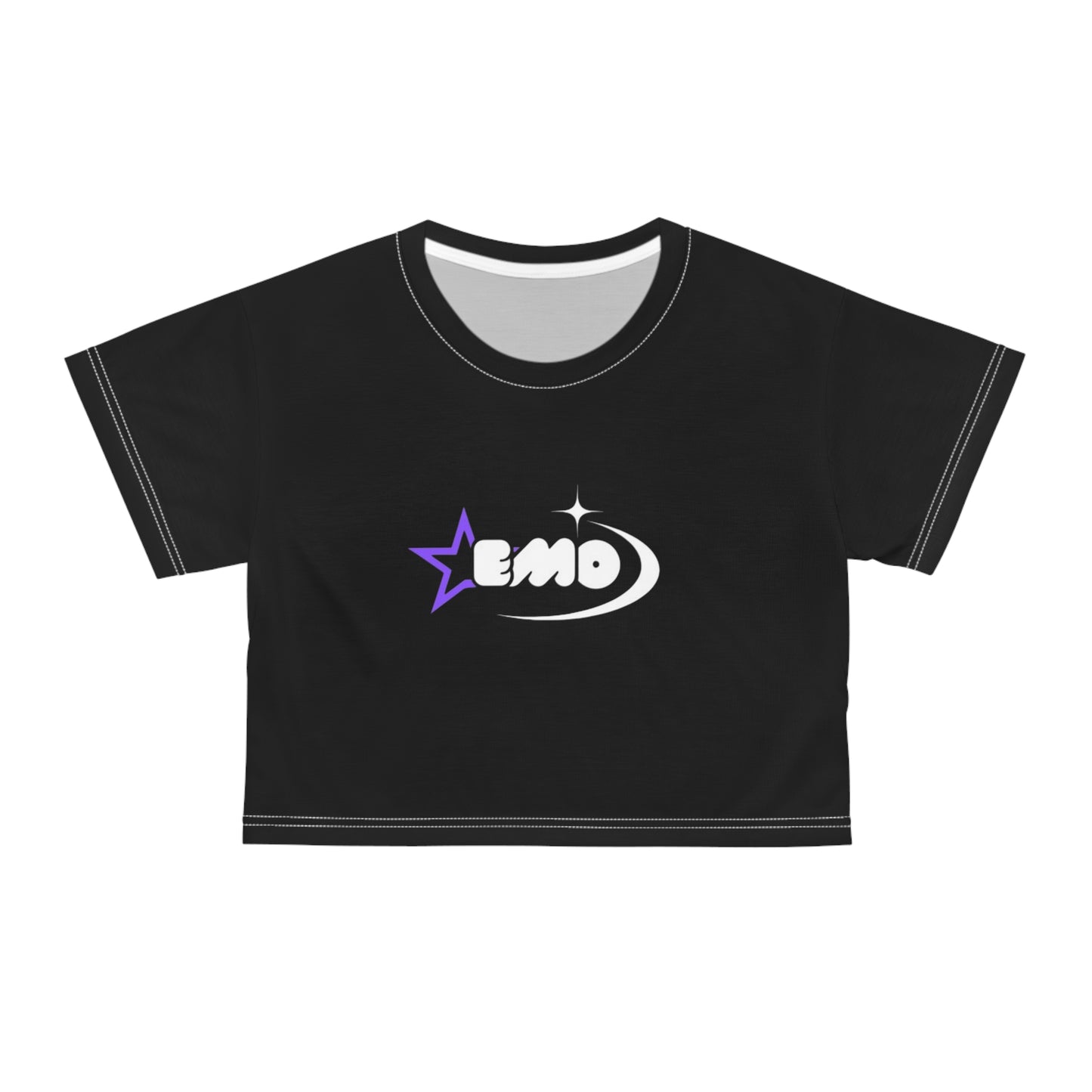 Emo Star Crop Tee, Trendy Crop Top, Edgy Women’s Apparel, Casual Streetwear, Gift for Emo Fans, Perfect for Concerts