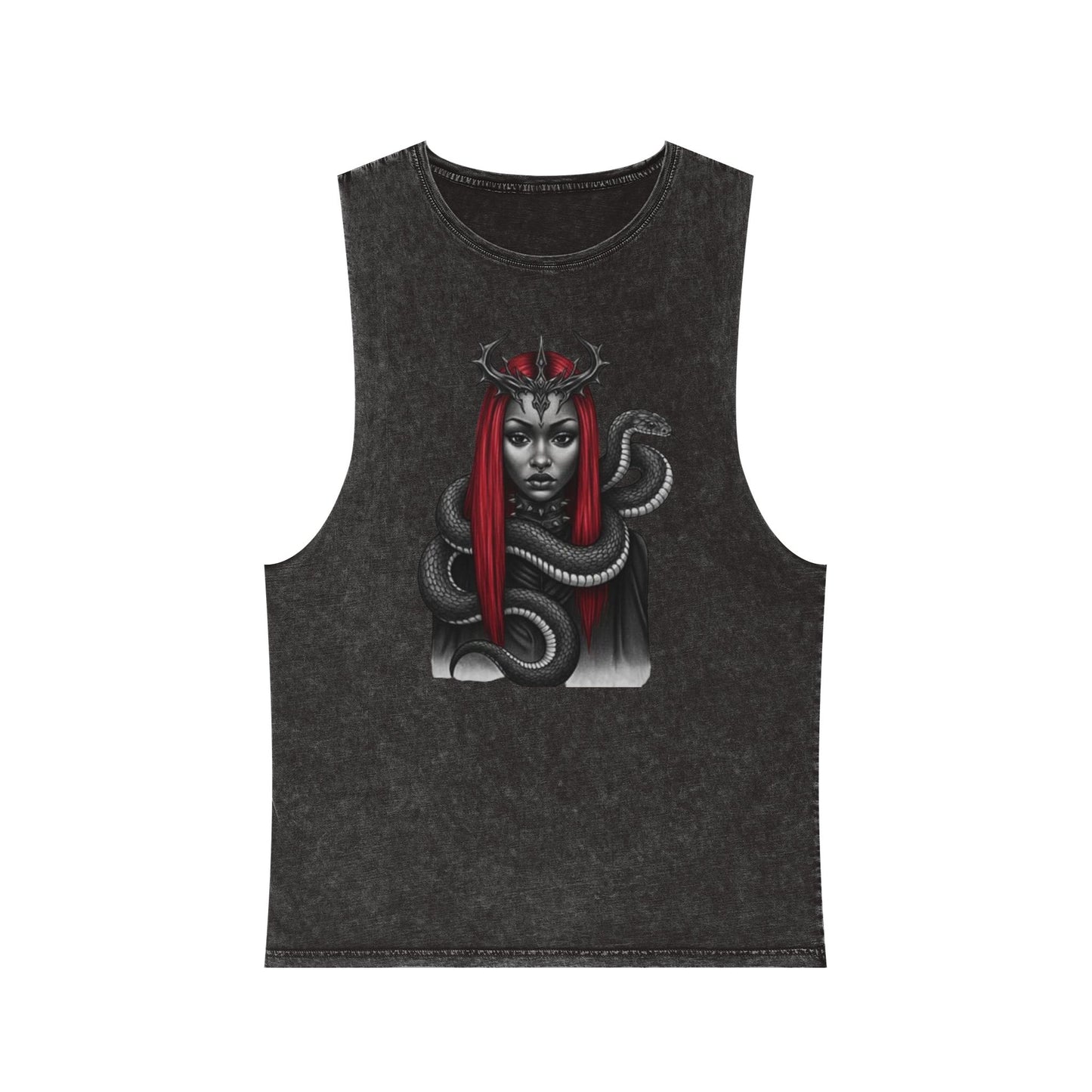 Dramatic Unisex Tank Top with Serpent Design | Edgy Summer Wear, Festival Outfit, Street Style Top, Boho Aesthetic