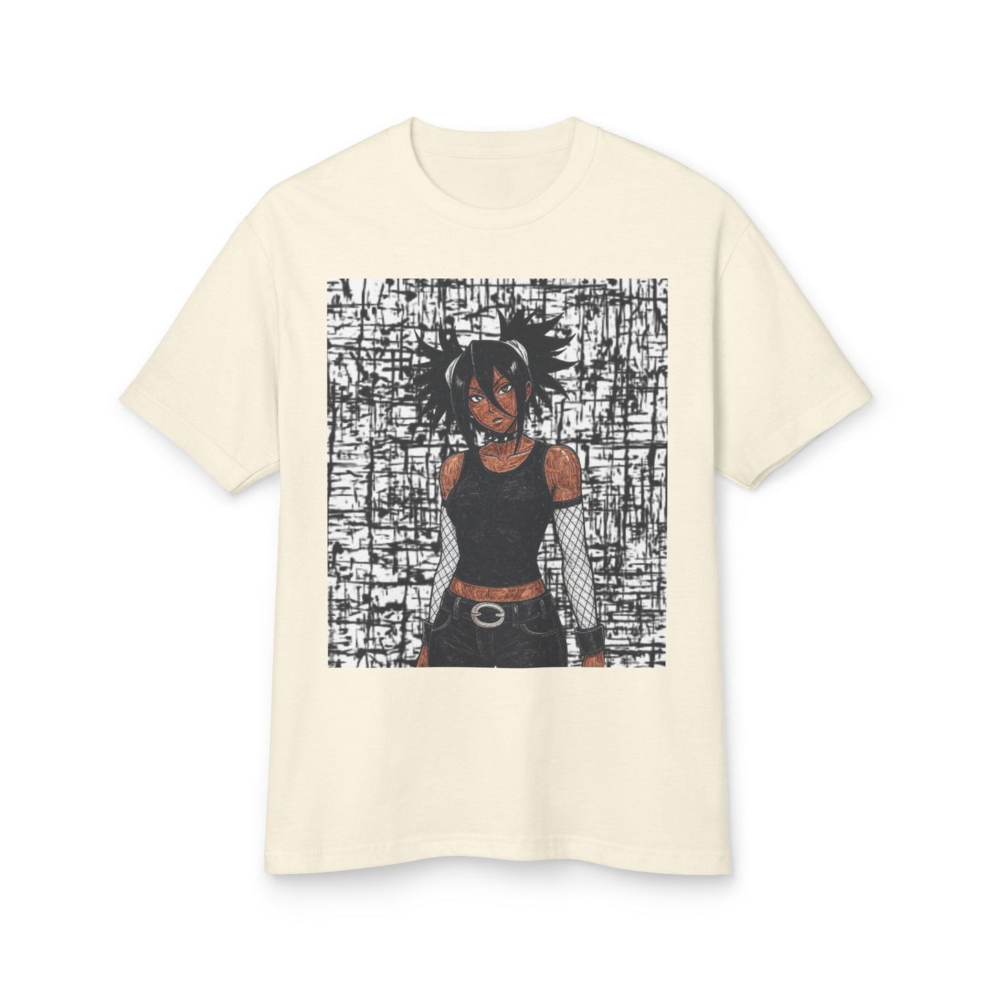 Anime-Inspired Heavyweight Tee, Graphic T-Shirt, Vintage Style, Casual Wear, Streetwear, Gift for Anime Lovers