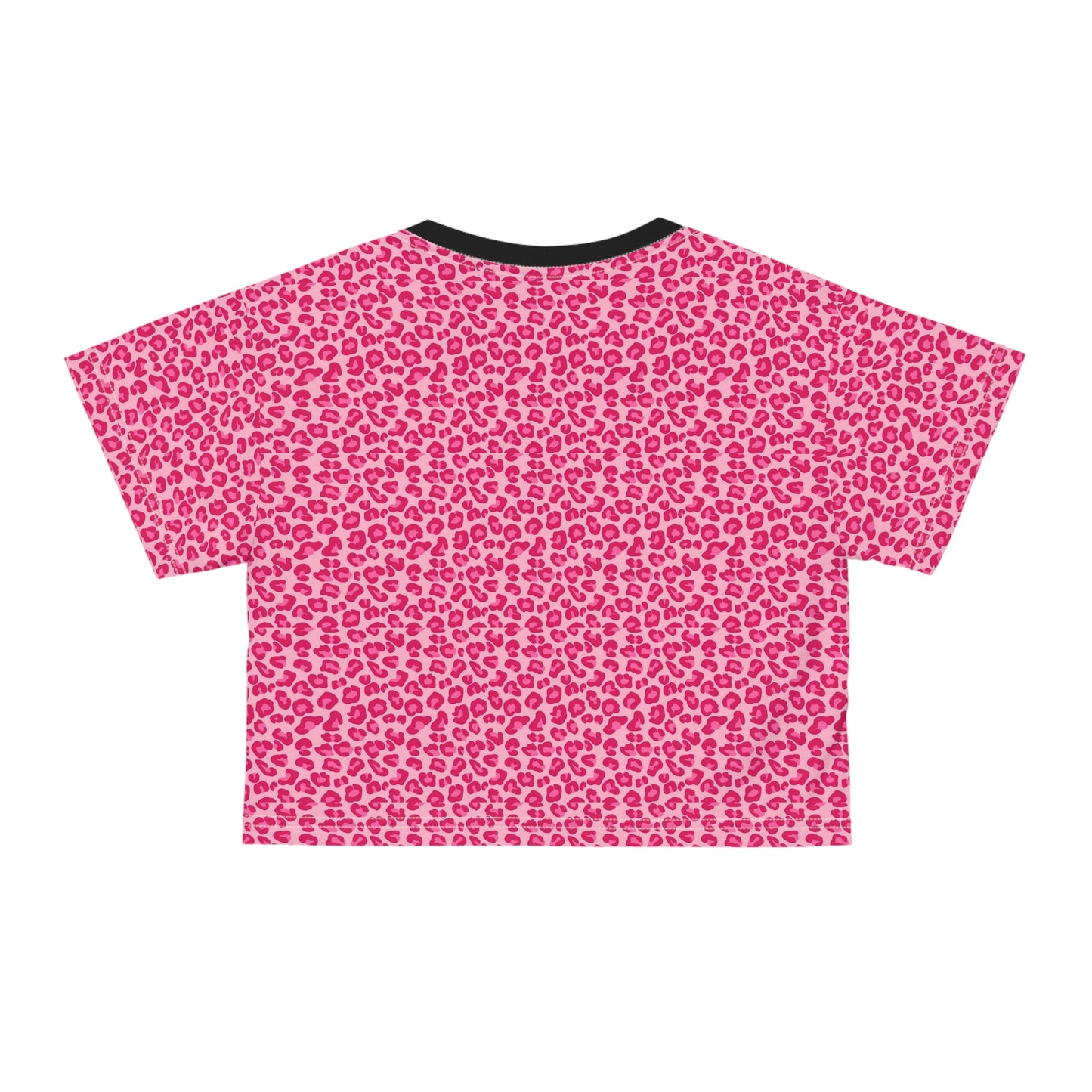 Fierce Pink Leopard Print Crop Tee | Trendy Summer Top, Casual Fashion Statement, Gift for Her, Festival Outfit, Lounge Wear