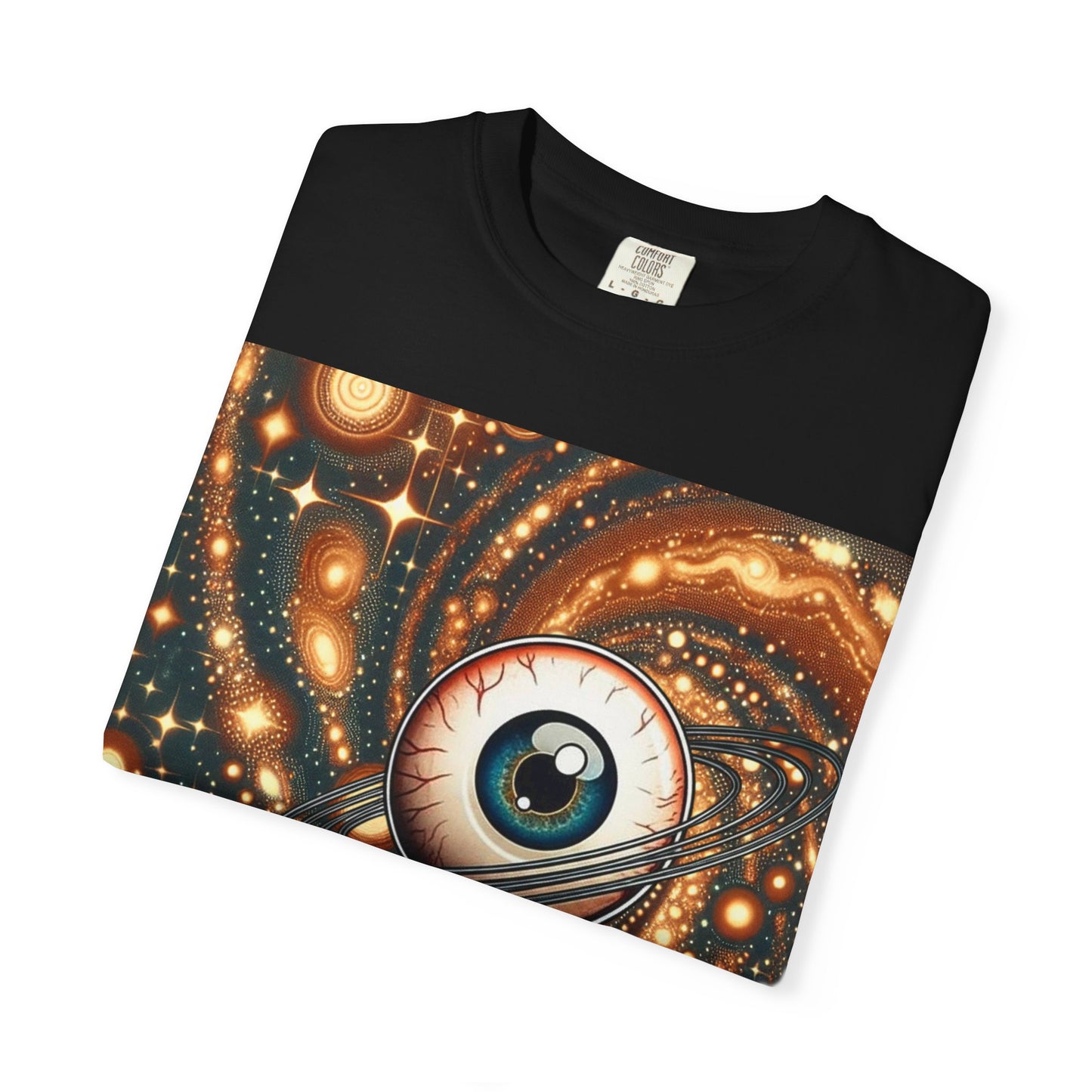Cosmic Eye T-Shirt, Unisex Garment-Dyed Tee, Galaxy Print Shirt, Artistic Space Apparel, Unique Gift for Space Lovers