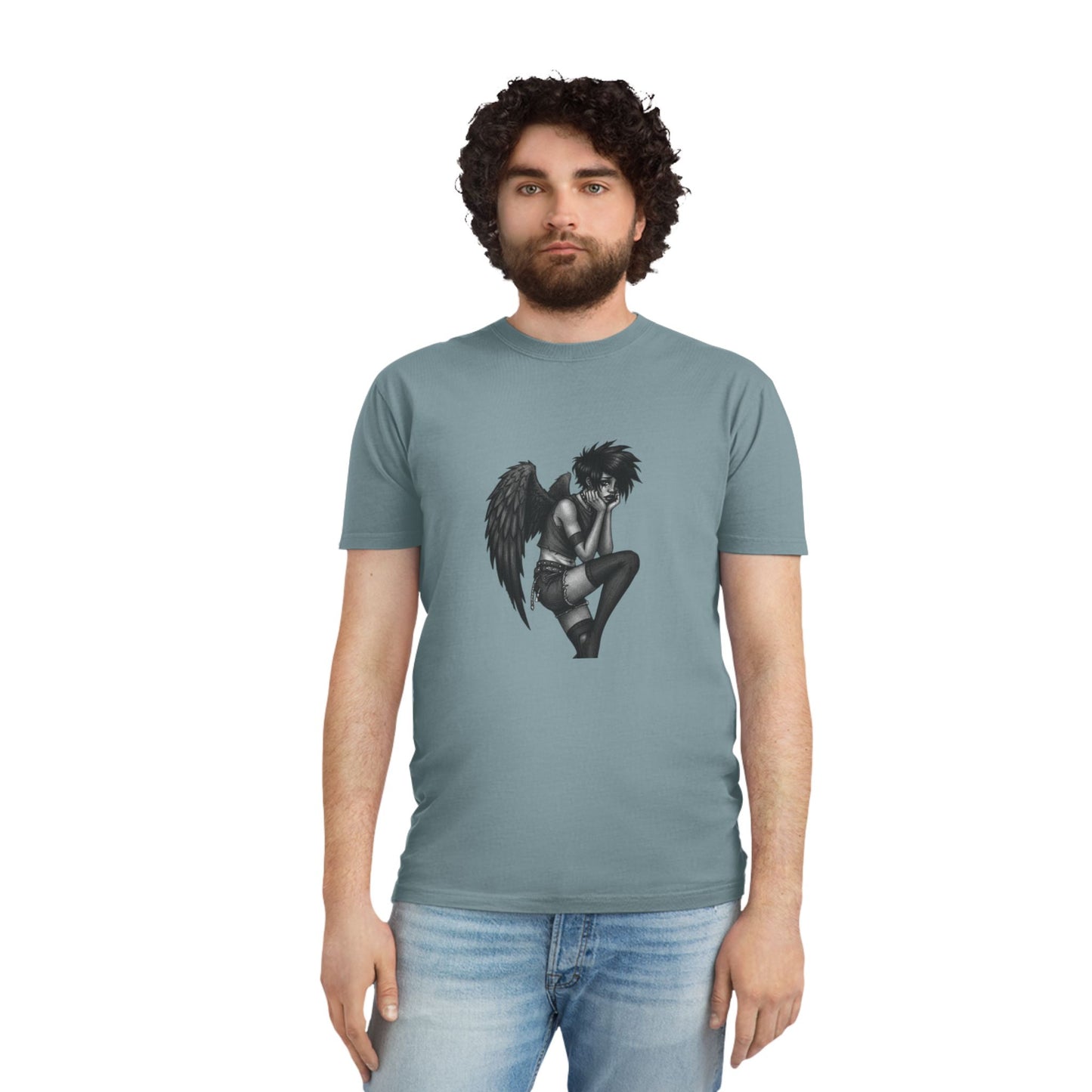 Unisex Vintage Angel Graphic Tee, Casual Wear, Gift for Him/Her, Festival Fashion, Trendy Streetwear