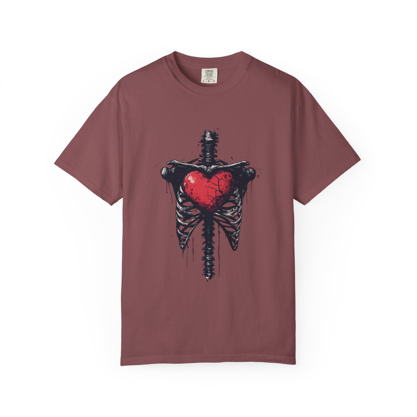 Heart-Cross Unisex Garment-Dyed T-shirt, Vintage Graphic Tee, Gift for Couples, Unique Art Shirt, Casual Wear, Festival Fashion