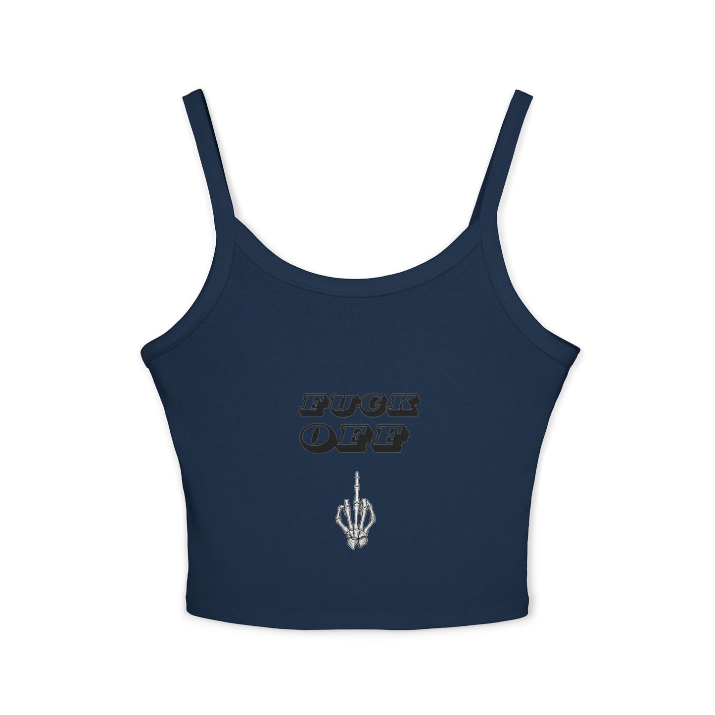 Graphic Spaghetti Strap Tank Top - 'F*CK OFF' Statement Tee