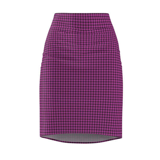 Chic Women's Pencil Skirt in Vibrant Checkered Purple, Office Fashion, Date Night Outfit, Trendy Work Attire, Stylish Summer Wear