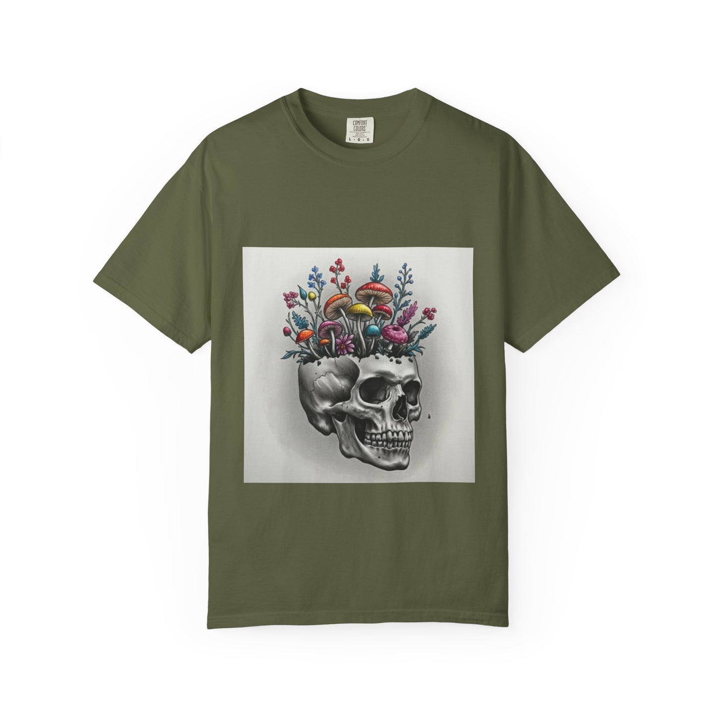 Floral Skull Graphic T-Shirt | Unisex Tee for Nature Lovers, Unique Gift, Casual Outing, Festival Wear, Eco-Friendly Fashion