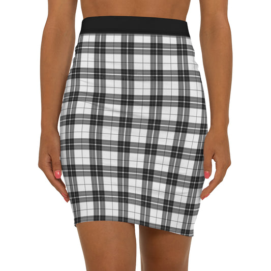 Chic Plaid Mid-Waist Pencil Skirt for Women - Stylish Office & Casual Wear