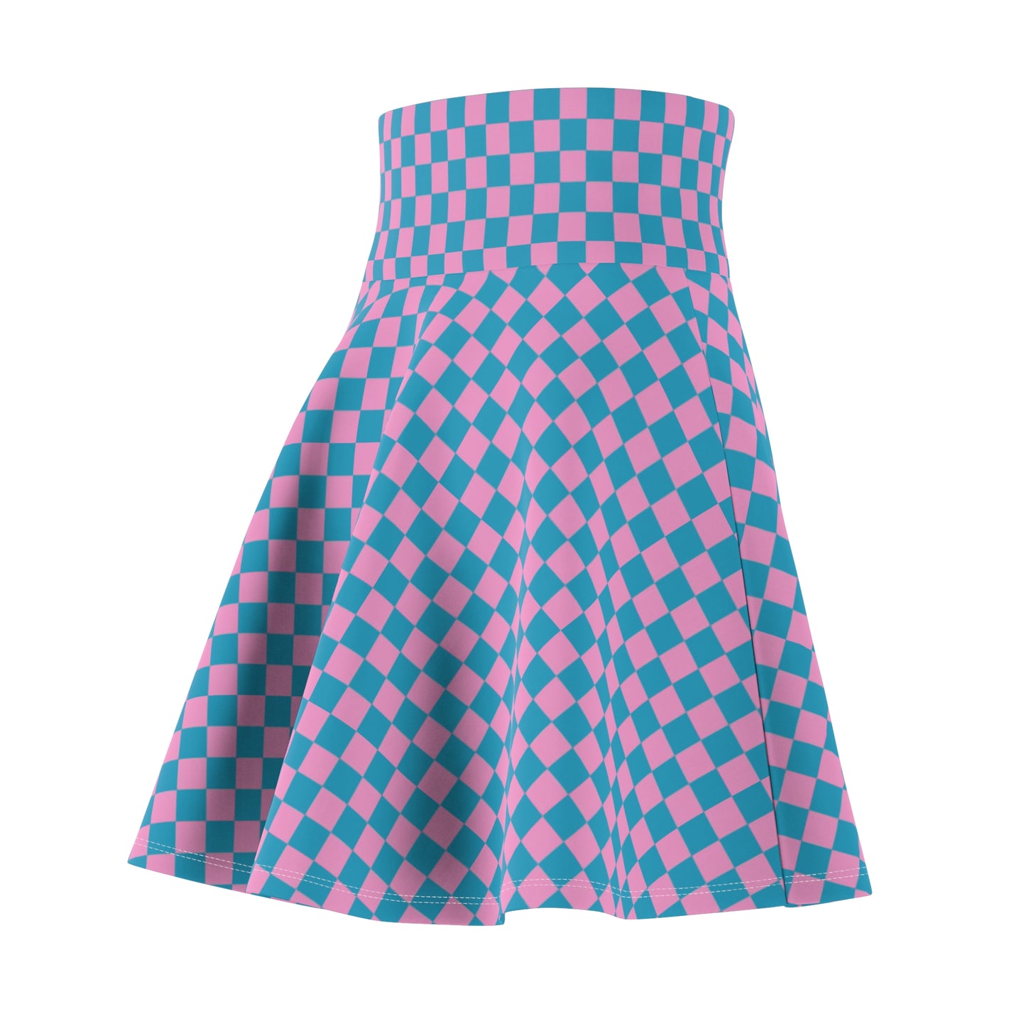 Vibrant Checkerboard Skater Skirt for Women - Playful, Stylish, Casual Wear - Perfect for Spring, Summer, Festivals, Everyday