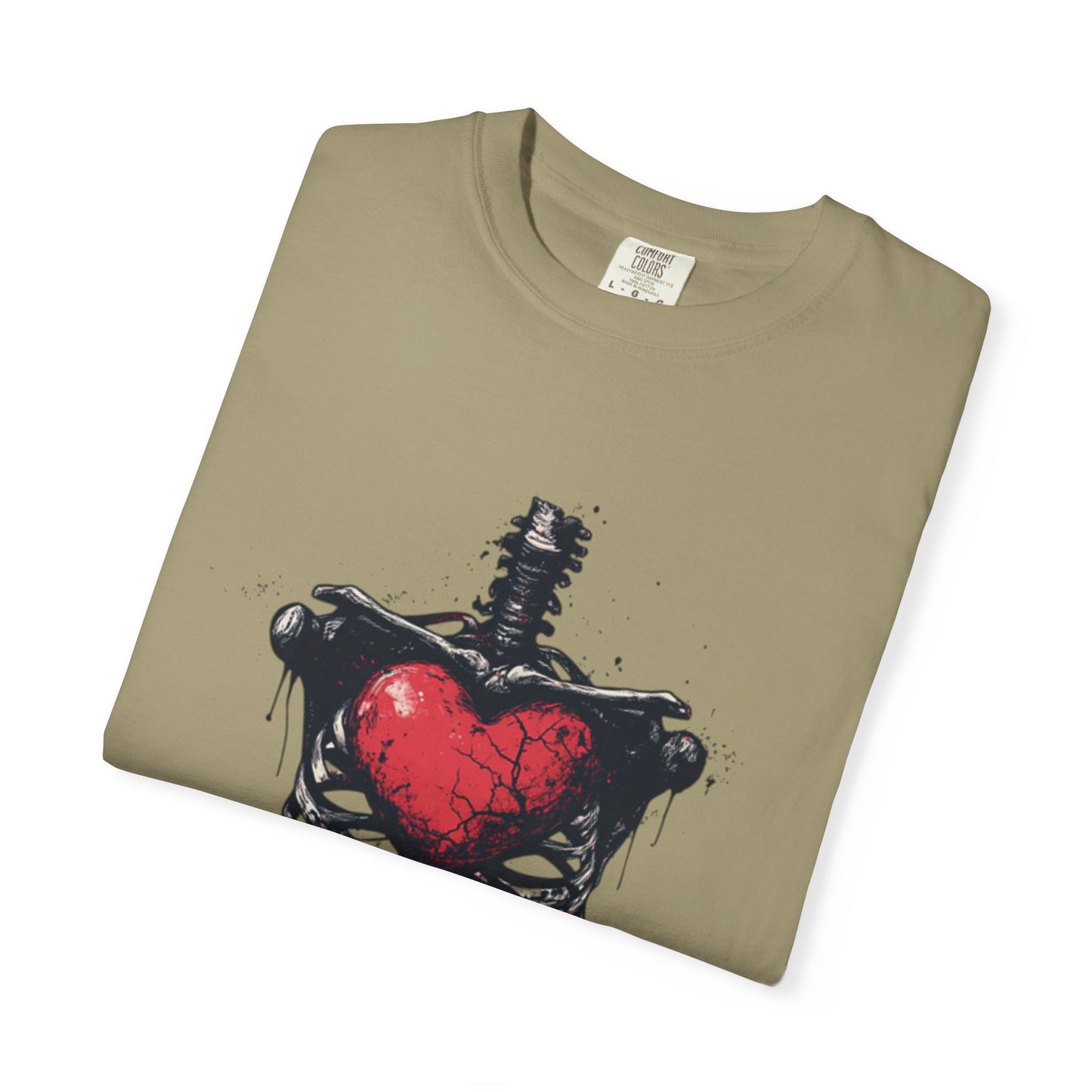 Heart-Cross Unisex Garment-Dyed T-shirt, Vintage Graphic Tee, Gift for Couples, Unique Art Shirt, Casual Wear, Festival Fashion