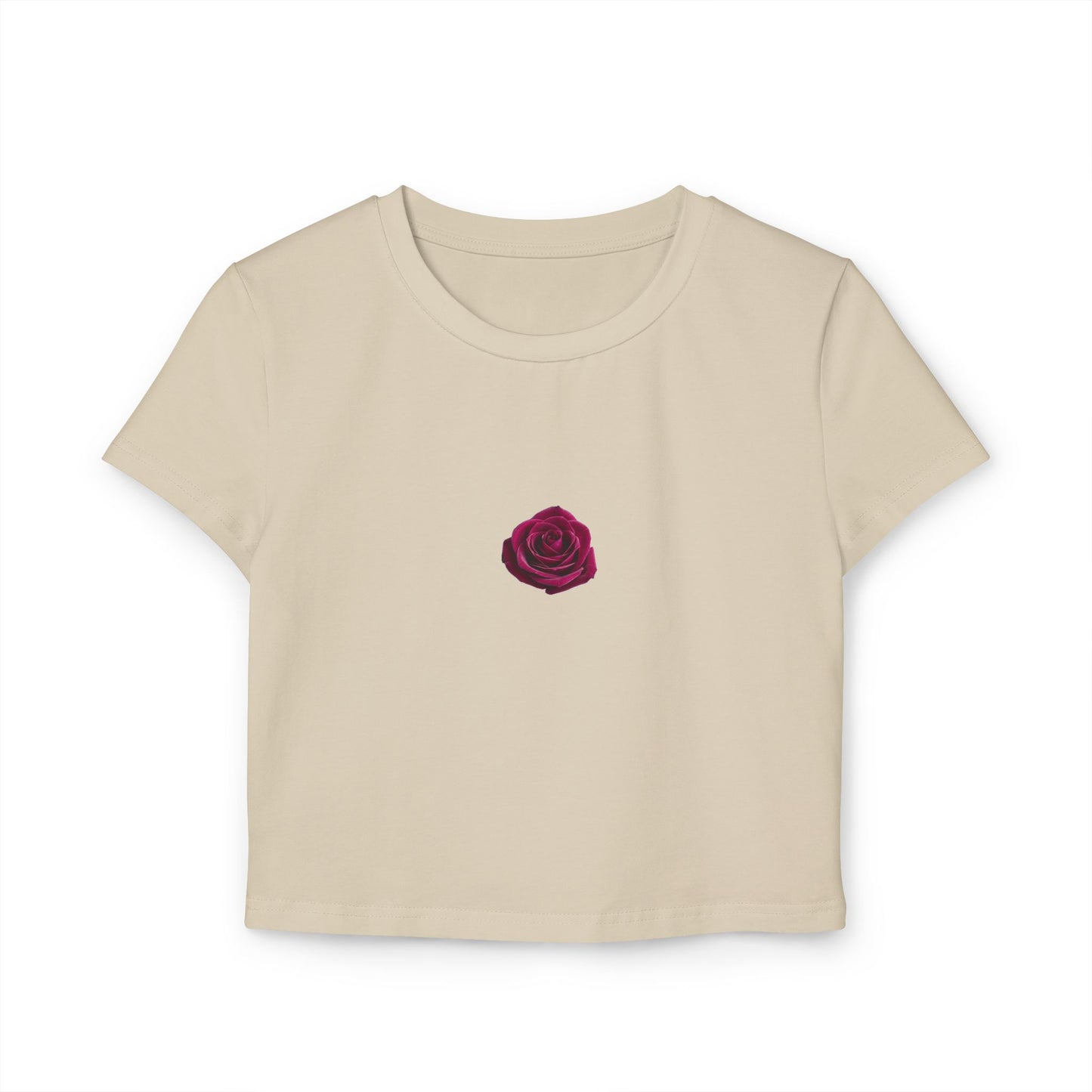 Cropped Tee Rose Graphic