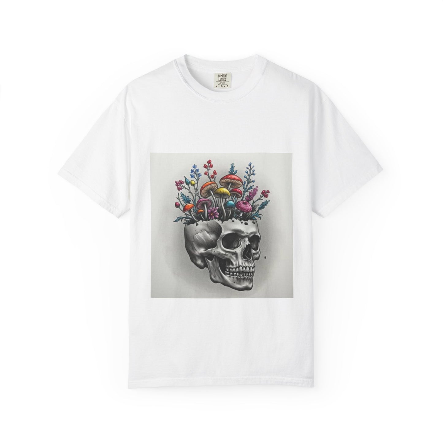Floral Skull Graphic T-Shirt | Unisex Tee for Nature Lovers, Unique Gift, Casual Outing, Festival Wear, Eco-Friendly Fashion
