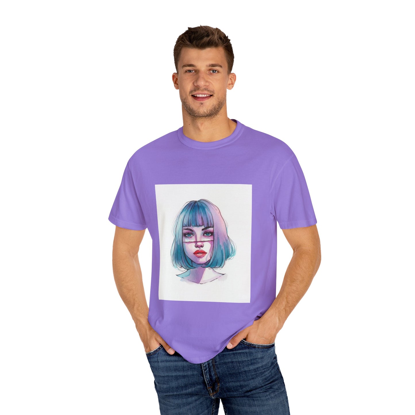 Artistic Unisex T-shirt with Colorful Portrait Design, Casual Wear, Gift for Art Lovers, Birthday Present, Customizable Apparel, [...]