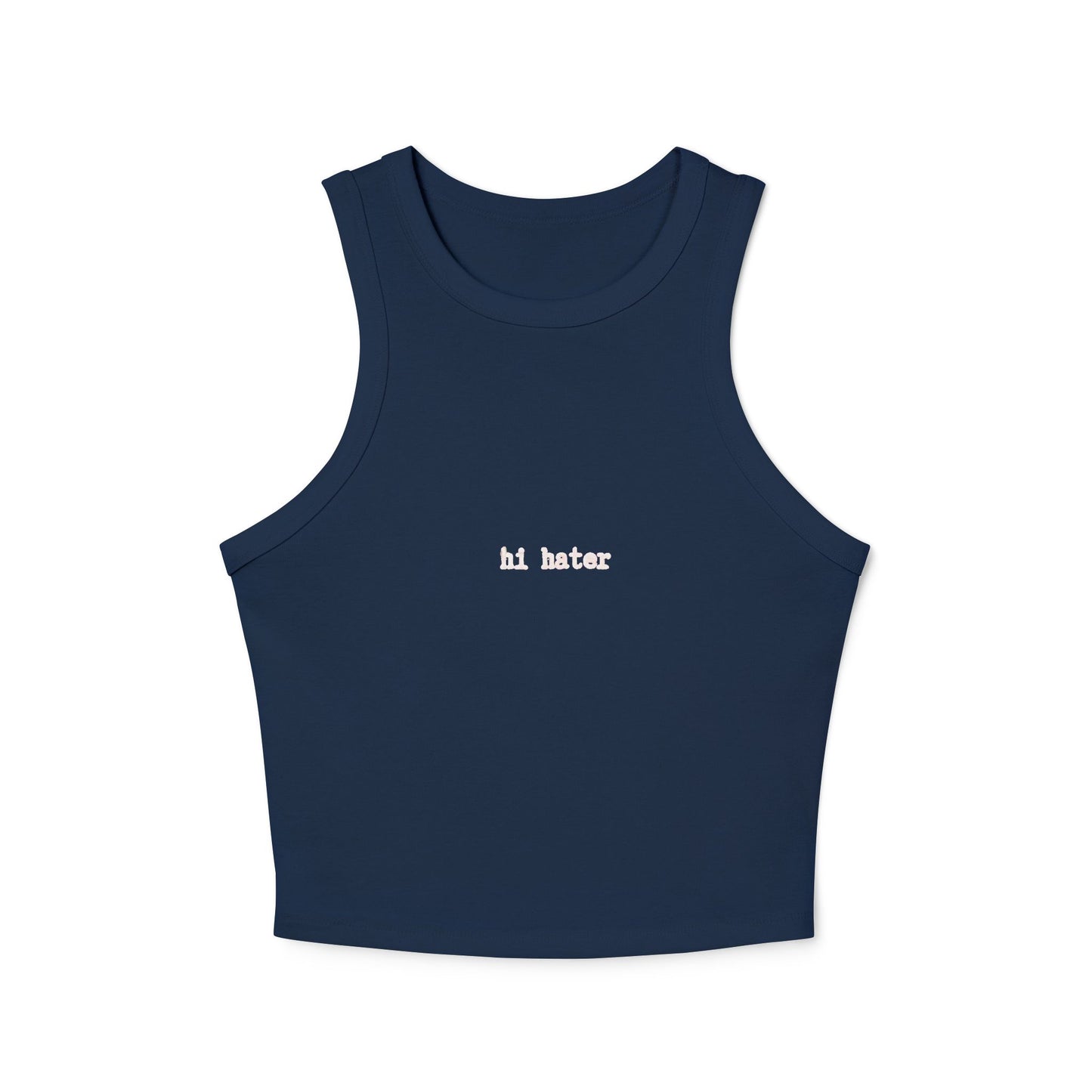 Women's Micro Rib Racer Tank Top - "Hi Hater" & "Bye Hater"