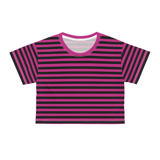 Vibrant Striped Crop Tee - Fun Summer Style, Casual Wear, Festival Outfit, Gift for Her, Beach Day Essential