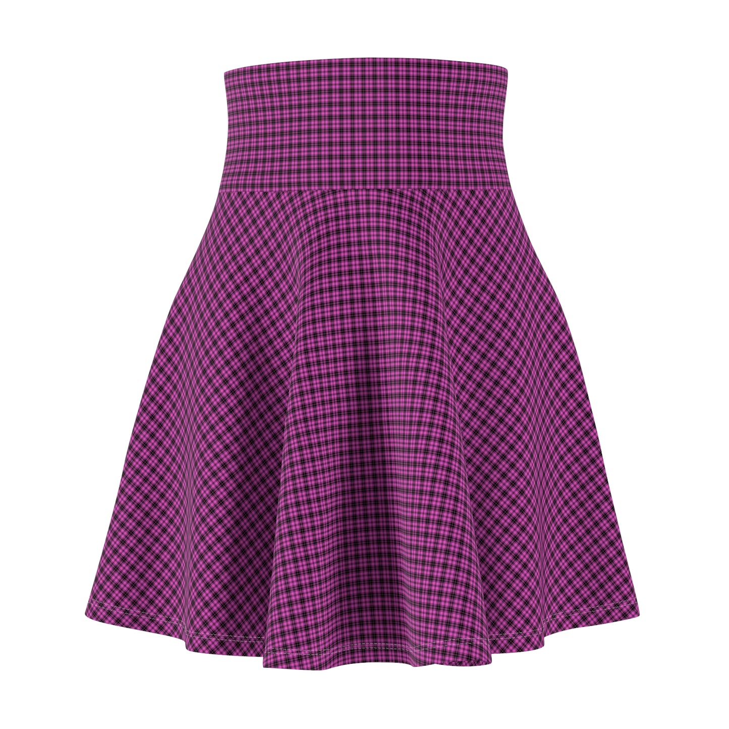 Purple Plaid Women's Skater Skirt, Casual Dress, Spring Outfit, Festival Wear, Stylish Daily Skirt