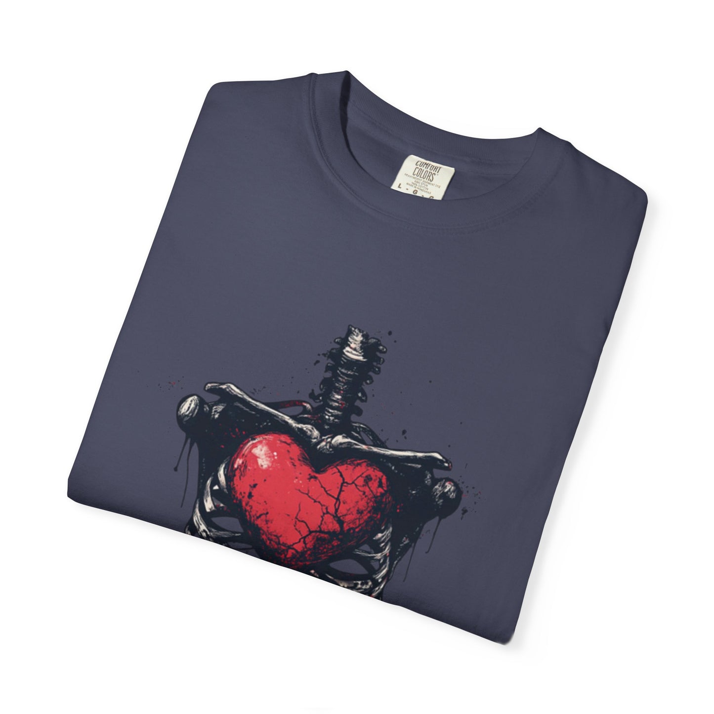 Heart-Cross Unisex Garment-Dyed T-shirt, Vintage Graphic Tee, Gift for Couples, Unique Art Shirt, Casual Wear, Festival Fashion