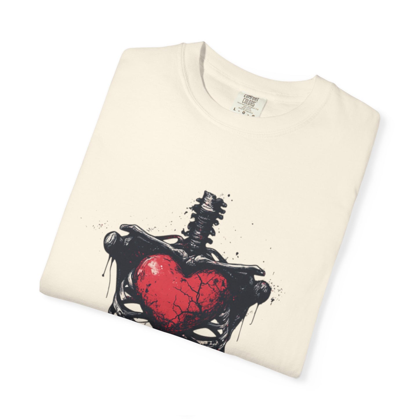 Heart-Cross Unisex Garment-Dyed T-shirt, Vintage Graphic Tee, Gift for Couples, Unique Art Shirt, Casual Wear, Festival Fashion