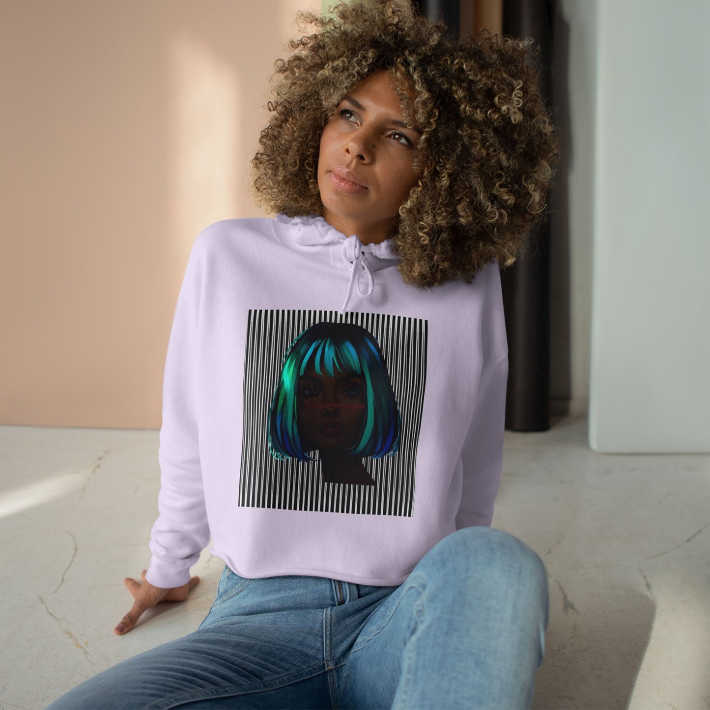 Vibrant Crop Hoodie with Artistic Design, Trendy Streetwear, Perfect for Casual Outings, Gifts for Her, Fashion-Forward Style