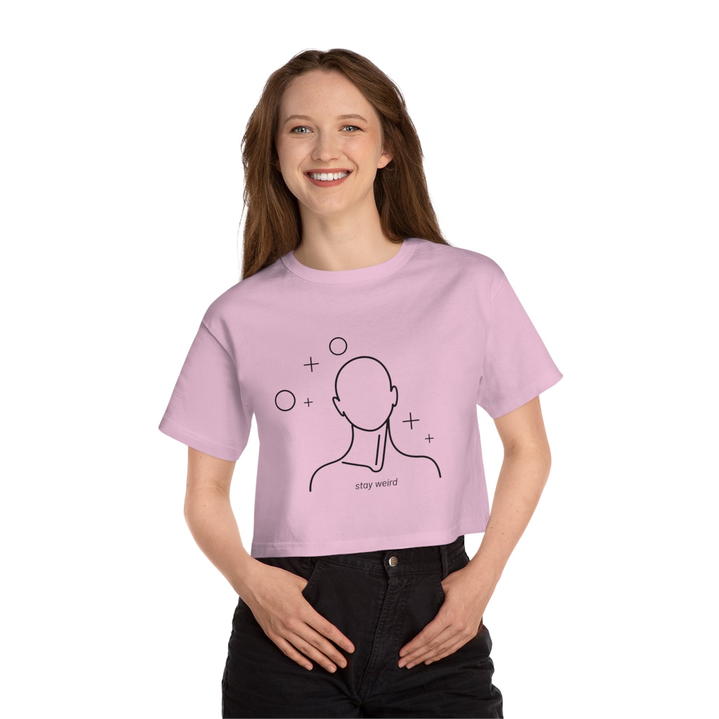 Stay Weird Cropped T-Shirt for Women, Chill Style Tee, Everyday Casual Wear, Gift for Friends, Summer Fashion Top