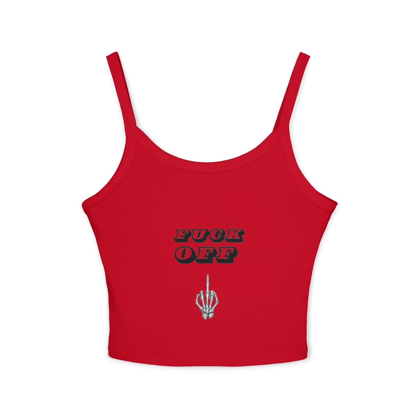 Graphic Spaghetti Strap Tank Top - 'F*CK OFF' Statement Tee