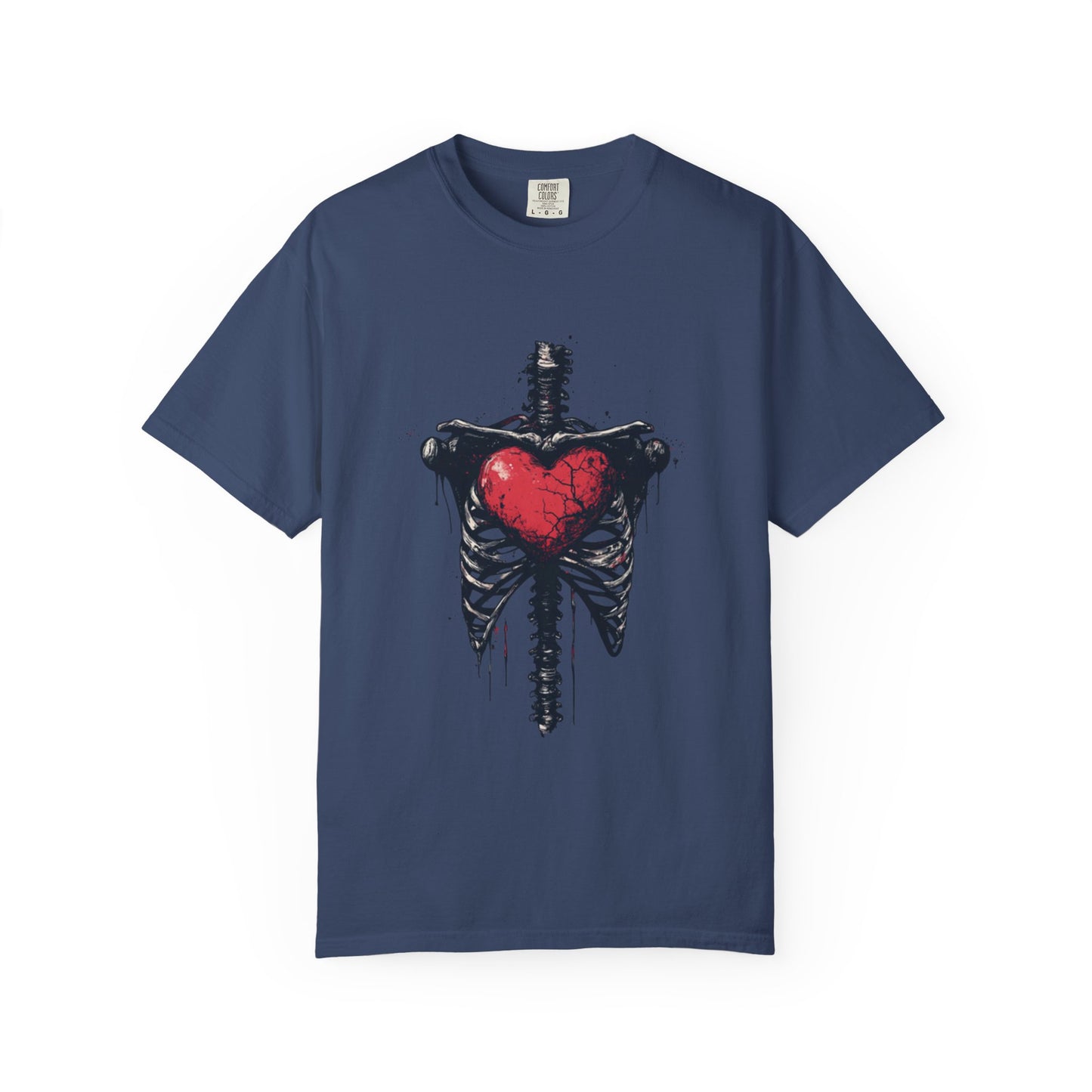 Heart-Cross Unisex Garment-Dyed T-shirt, Vintage Graphic Tee, Gift for Couples, Unique Art Shirt, Casual Wear, Festival Fashion