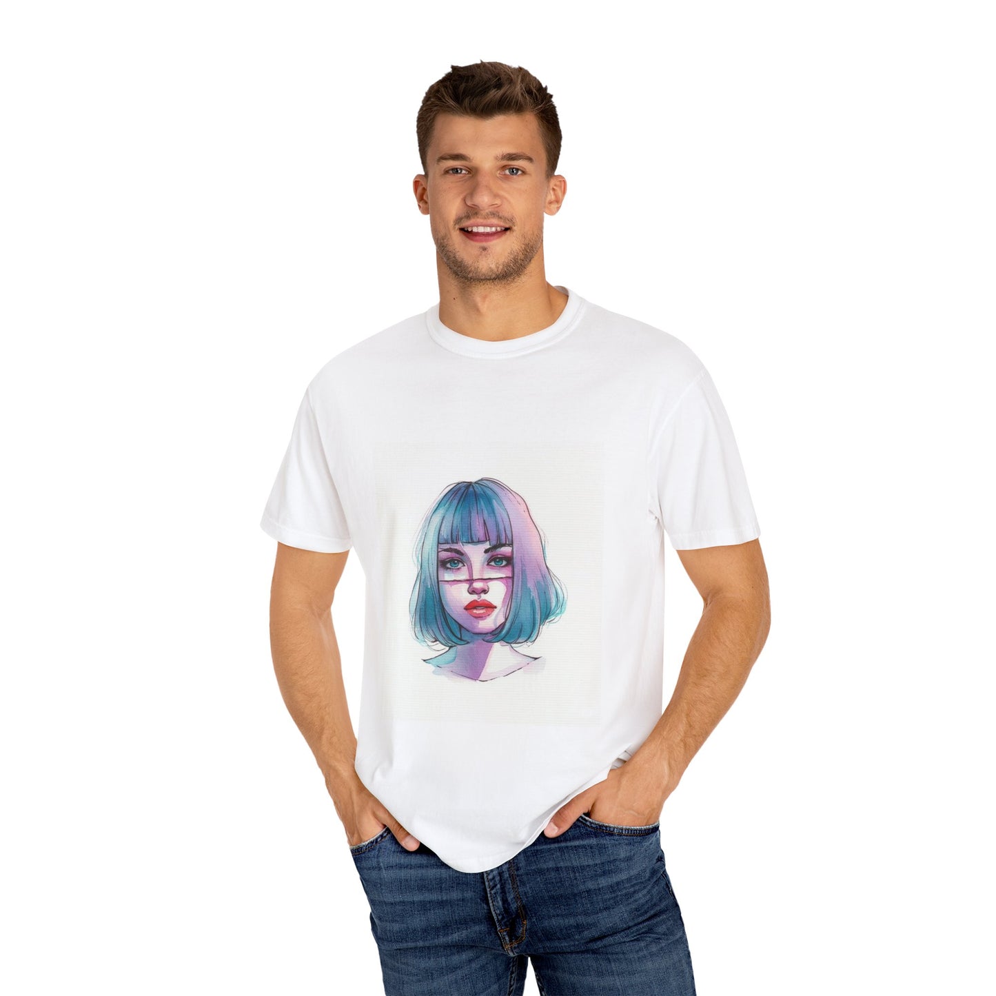 Artistic Unisex T-shirt with Colorful Portrait Design, Casual Wear, Gift for Art Lovers, Birthday Present, Customizable Apparel, [...]