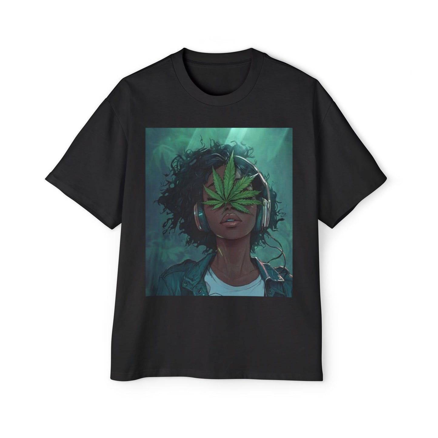 Chill Vibes Men’s Heavy Oversized Tee - Cool Cannabis Art Shirt, Streetwear, Music Lovers Gift, Relaxed Fit Fashion, Summer Style