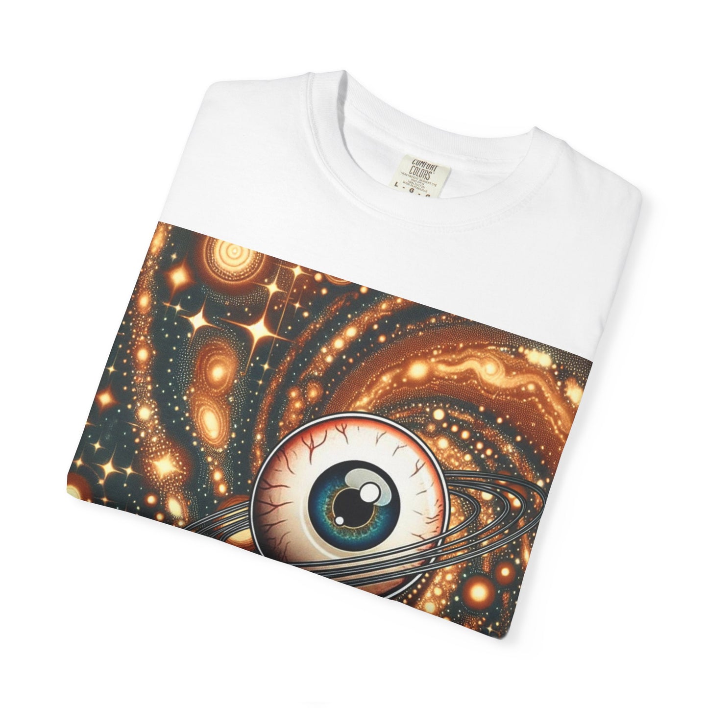Cosmic Eye T-Shirt, Unisex Garment-Dyed Tee, Galaxy Print Shirt, Artistic Space Apparel, Unique Gift for Space Lovers