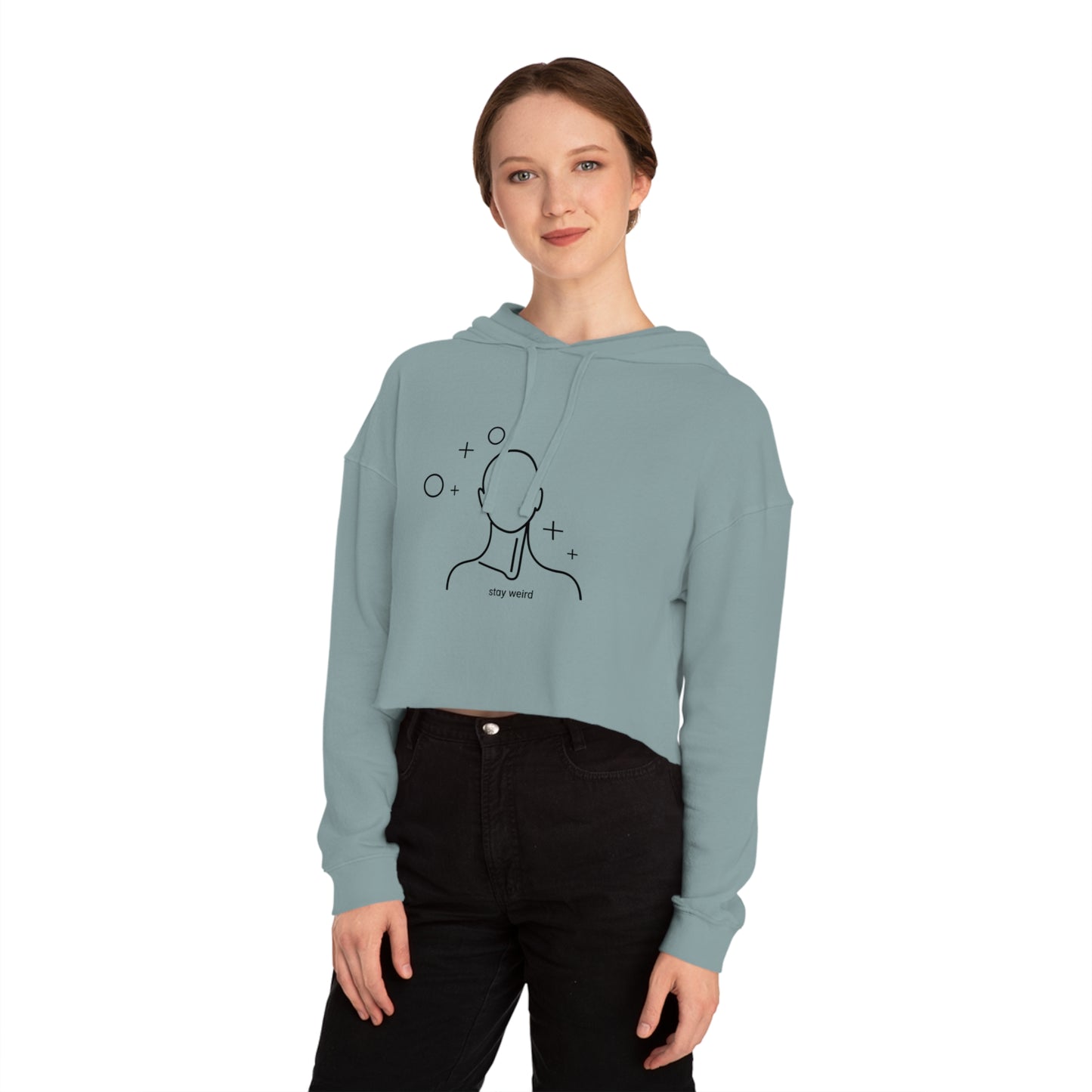 Chic Women's Cropped Hoodie with 'Stay Weird' Design - Casual Sweatshirt, Trendy Crop Top, Gift for Her, Unique Fashion, Comfortable [...]