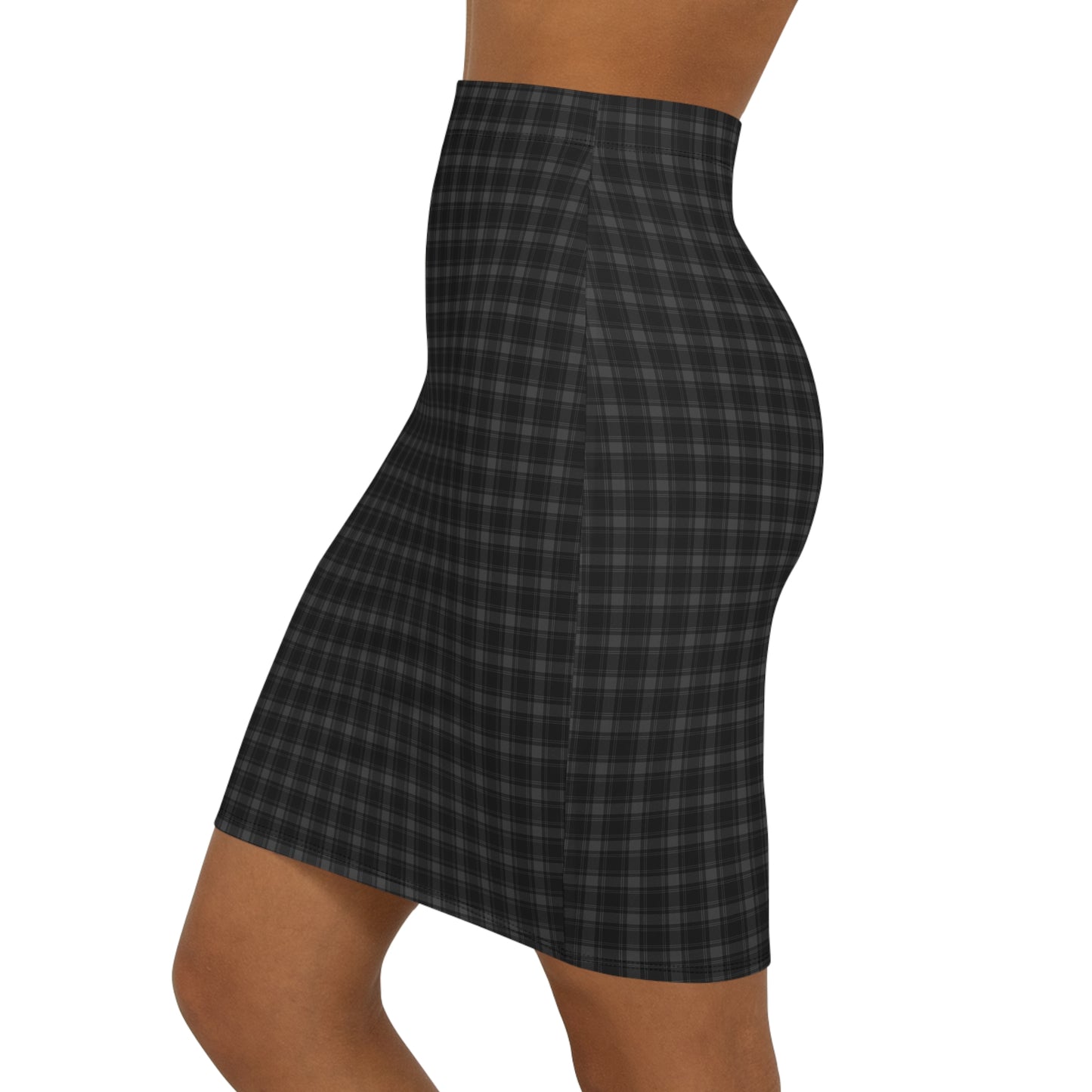 Chic Women's Mid-Waist Pencil Skirt, Trendy Office Wear, Fashionable Evening Outfit, Daily Style Essential, Plaid Pattern Skirt