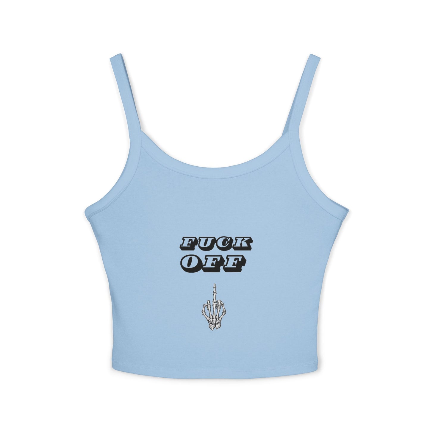 Graphic Spaghetti Strap Tank Top - 'F*CK OFF' Statement Tee