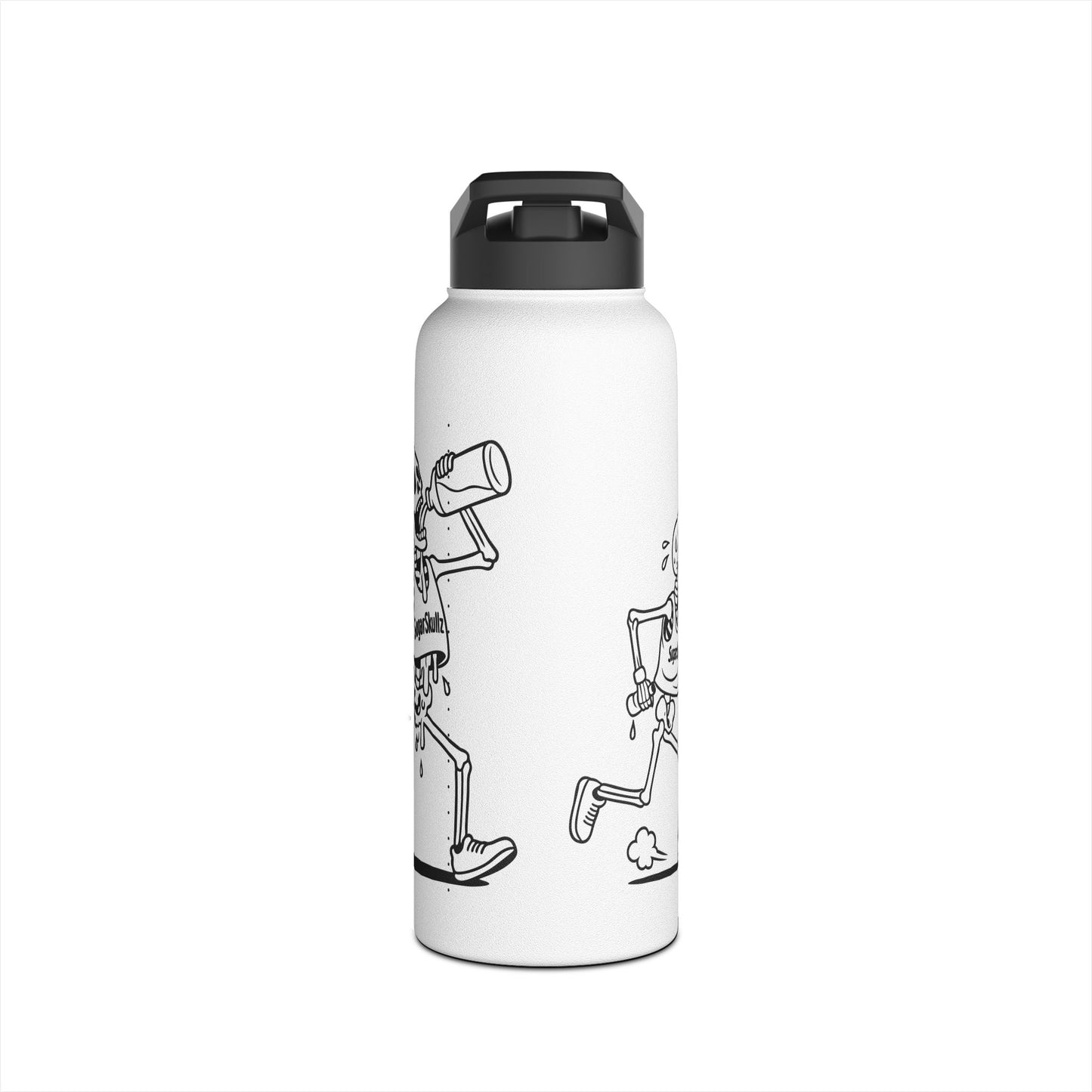 Funny Skeleton Running Stainless Steel Water Bottle - Hydration for Fitness Lovers