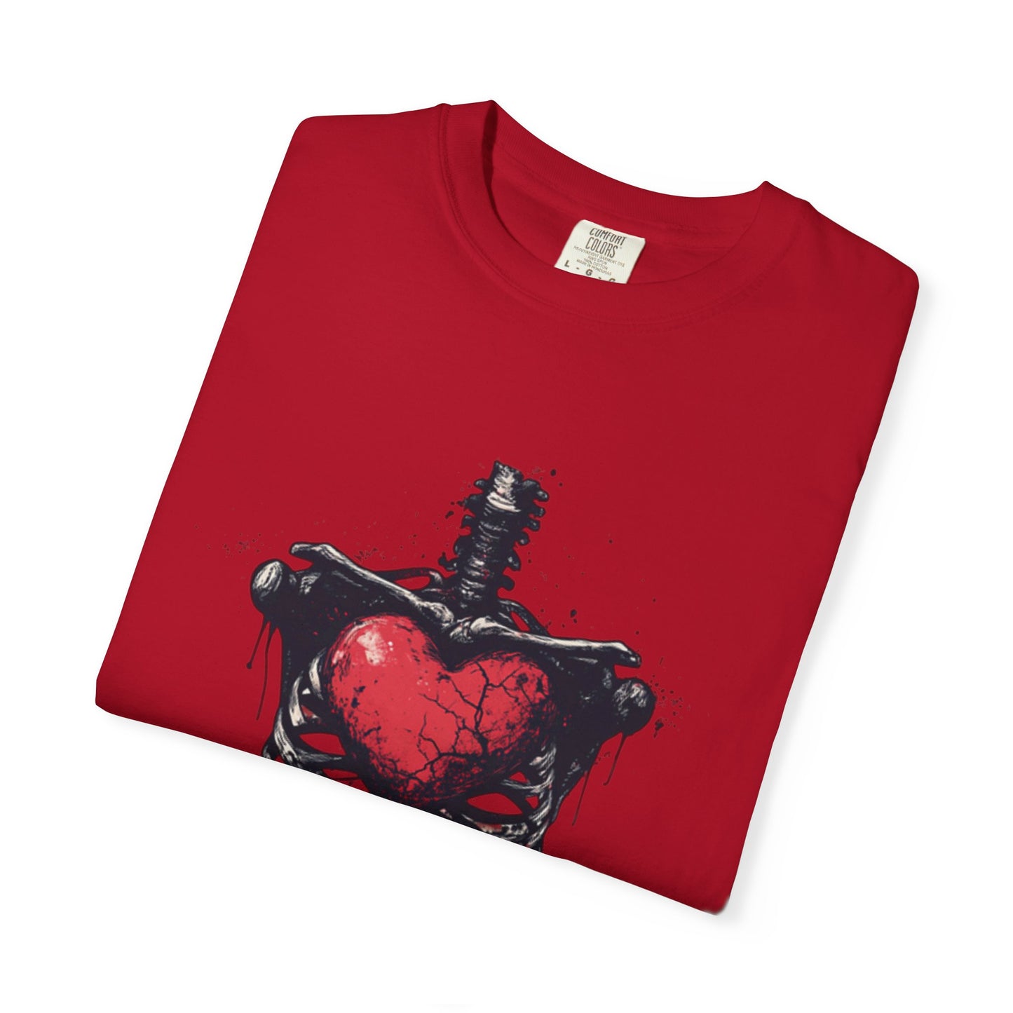 Heart-Cross Unisex Garment-Dyed T-shirt, Vintage Graphic Tee, Gift for Couples, Unique Art Shirt, Casual Wear, Festival Fashion