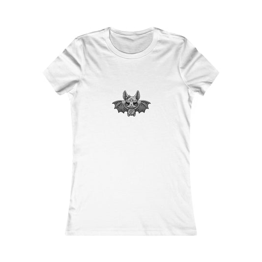 Gothic Women's Favorite Tee with Bat Design, Casual Wear, Halloween, Gift for Her, Everyday T-Shirt, Unique Graphic Tee