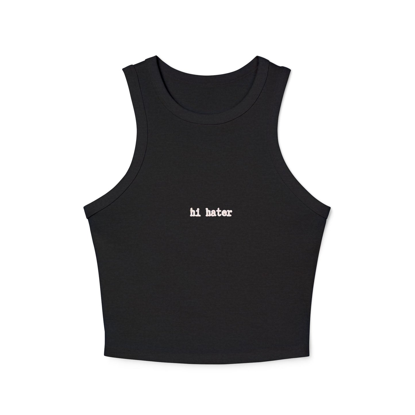 Women's Micro Rib Racer Tank Top - "Hi Hater" & "Bye Hater"